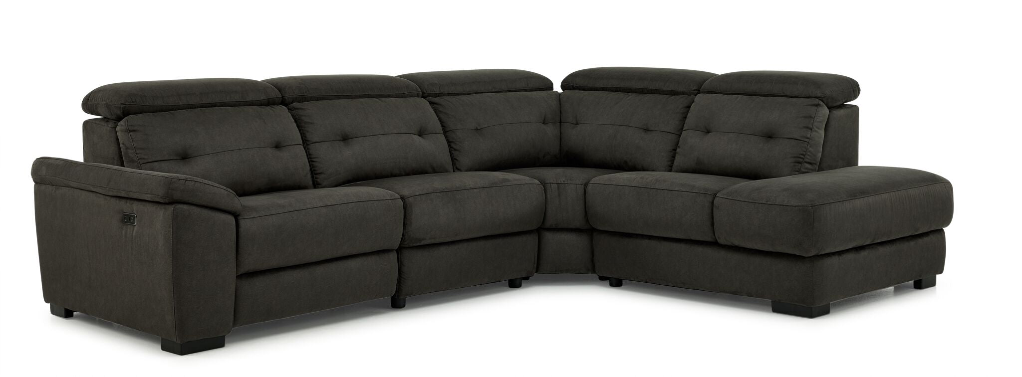 Colorado 4-Piece Power Reclining Sectional Sofa with Right Facing Chaise in Graphite Fabric - Perfect for Living Room, Home Theater & Family Gatherings