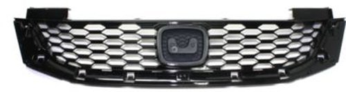 CPP Black Grille Assembly Replacement for 2013-2015 Honda Accord Sedan - HO1200217 - Upgrade Your Car's Front Look for a Sporty & Stylish Appearance