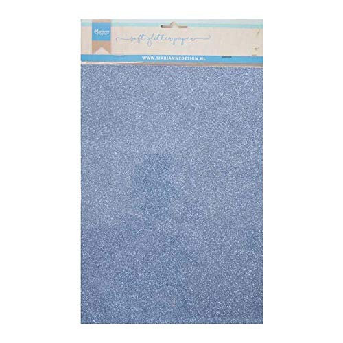 Marianne Design Soft Glitter Paper - Premium Blue Scrapbooking Paper for Card Making, DIY Crafts, Gift Wrapping & Home Decor