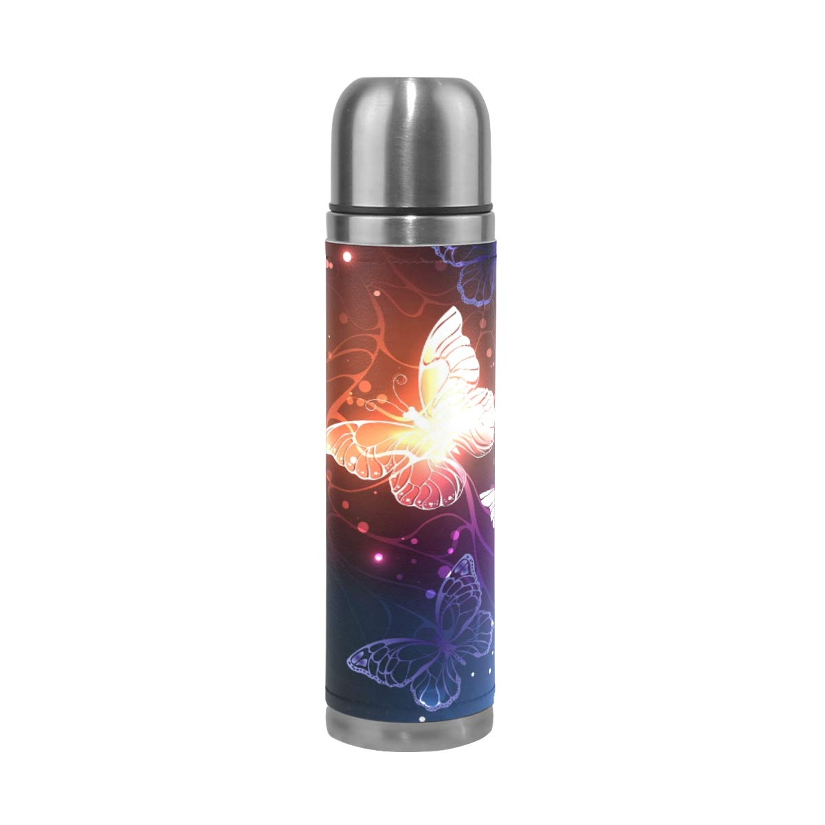 Stylish Colorful Butterfly Insulated Stainless Steel Thermos - 20oz Vacuum Flask for Hot & Cold Drinks | Perfect for Office, School, Picnics & Outdoor Activities | Model 2030006