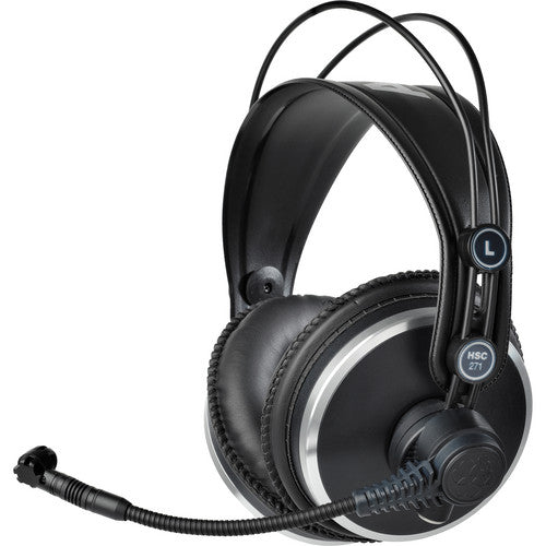AKG HSC 271 Professional Over-Ear Headset with Condenser Microphone - Studio Recording, Podcasting & Gaming Headphones for Clear Audio Quality