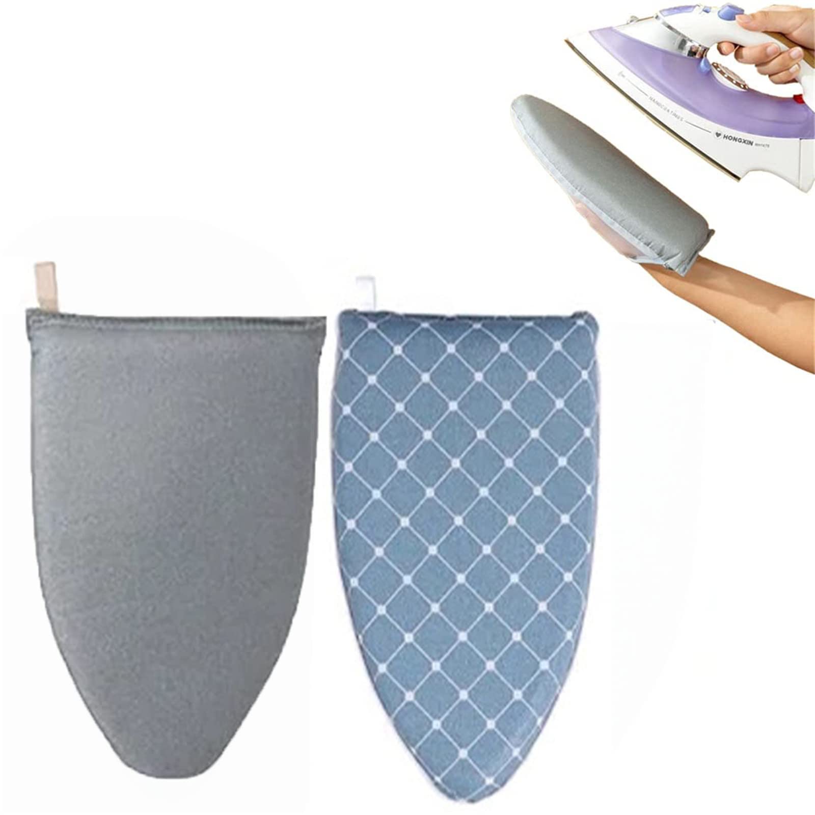 Handheld Mini Ironing Board - Portable Heat Resistant Iron Pad with Finger Loop, Waterproof Anti-Steam Gloves for Collars, Pockets & Ties | Perfect for Travel, Small Garments & Quick Touch-Ups