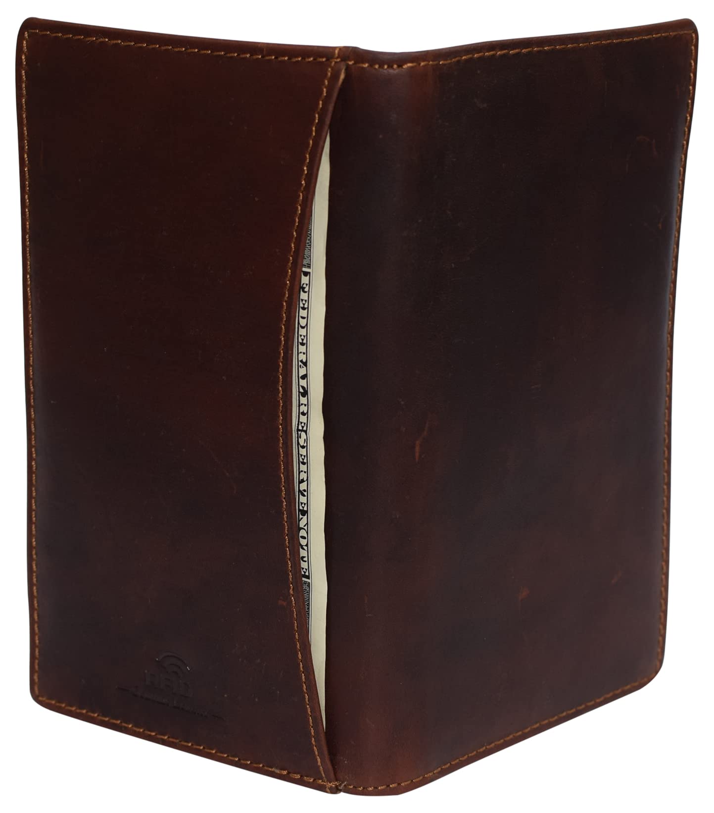 RFID Blocking Bifold Wallet for Men - Genuine Crazy Horse Leather Credit Card Holder & ID Organizer | Slim Long Wallet for Everyday Use, Travel & Business