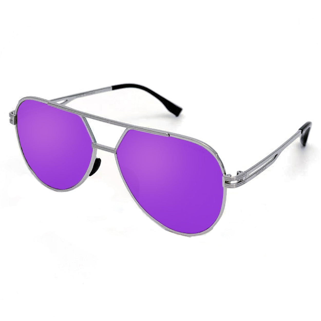 Untangled x Emily Tangle-Free Mirrored Purple Aviator Sunglasses for Women - UV Protection, Fashionable & Lightweight - Perfect for Driving, Beach & Outdoor Activities
