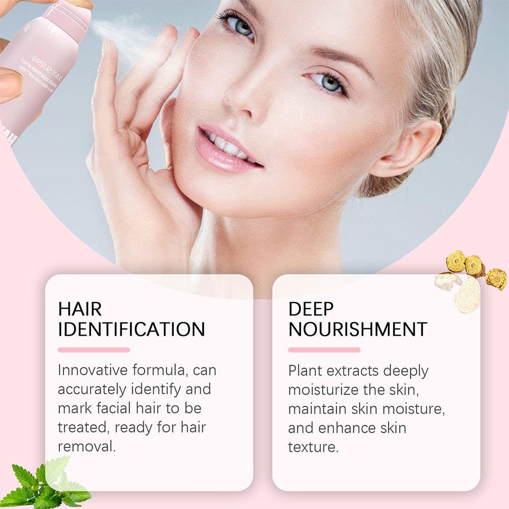 Best Hair Identifier Spray for Face Shaving & Dermaplaning - Skin & Body Hair Identifying Spray with Razors | Facial Hair Removal for Women | Perfect for Pre-Shave Prep & At-Home Skincare Routine