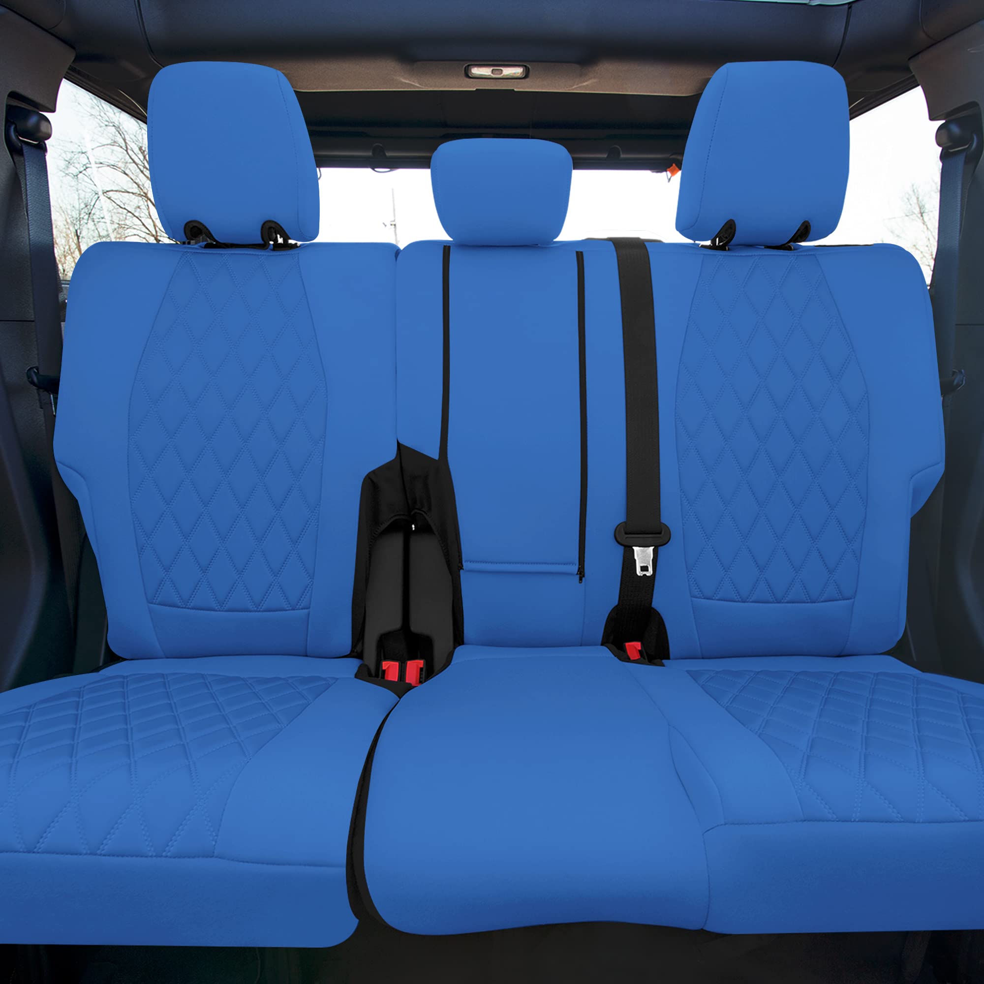 Custom Fit Neoprene Seat Covers for Ford Bronco 2021-2022 - Water Resistant Neosupreme Front & Rear Set in Solid Gray | Perfect for Off-Roading, Camping & Daily Commute