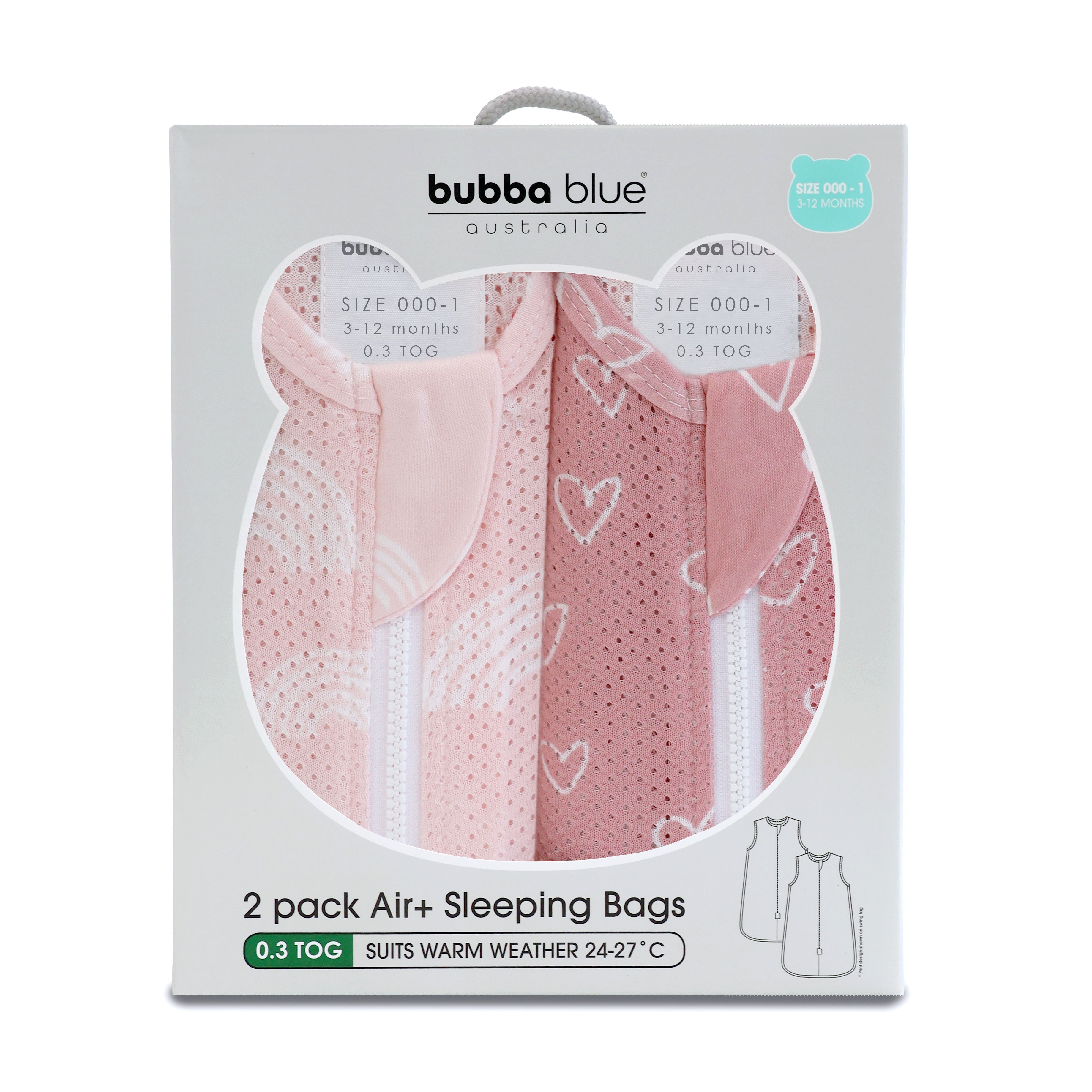 Nordic 0.3 TOG 2-Pack Baby Sleep Sacks - Breathable Air+ Fabric in Berry & Rose Colors | Perfect for Newborns & Infants Nursery Sleepwear