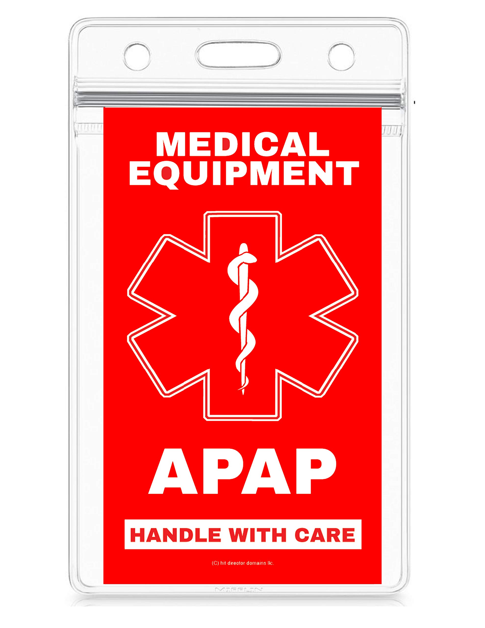 APAP Medical Alert Equipment Luggage Tag - Handle with Care, Compliant with DOT & ACAA Regulations (4-Pack) - Perfect for Air Travel, Cruise Trips & Medical Emergency Identification