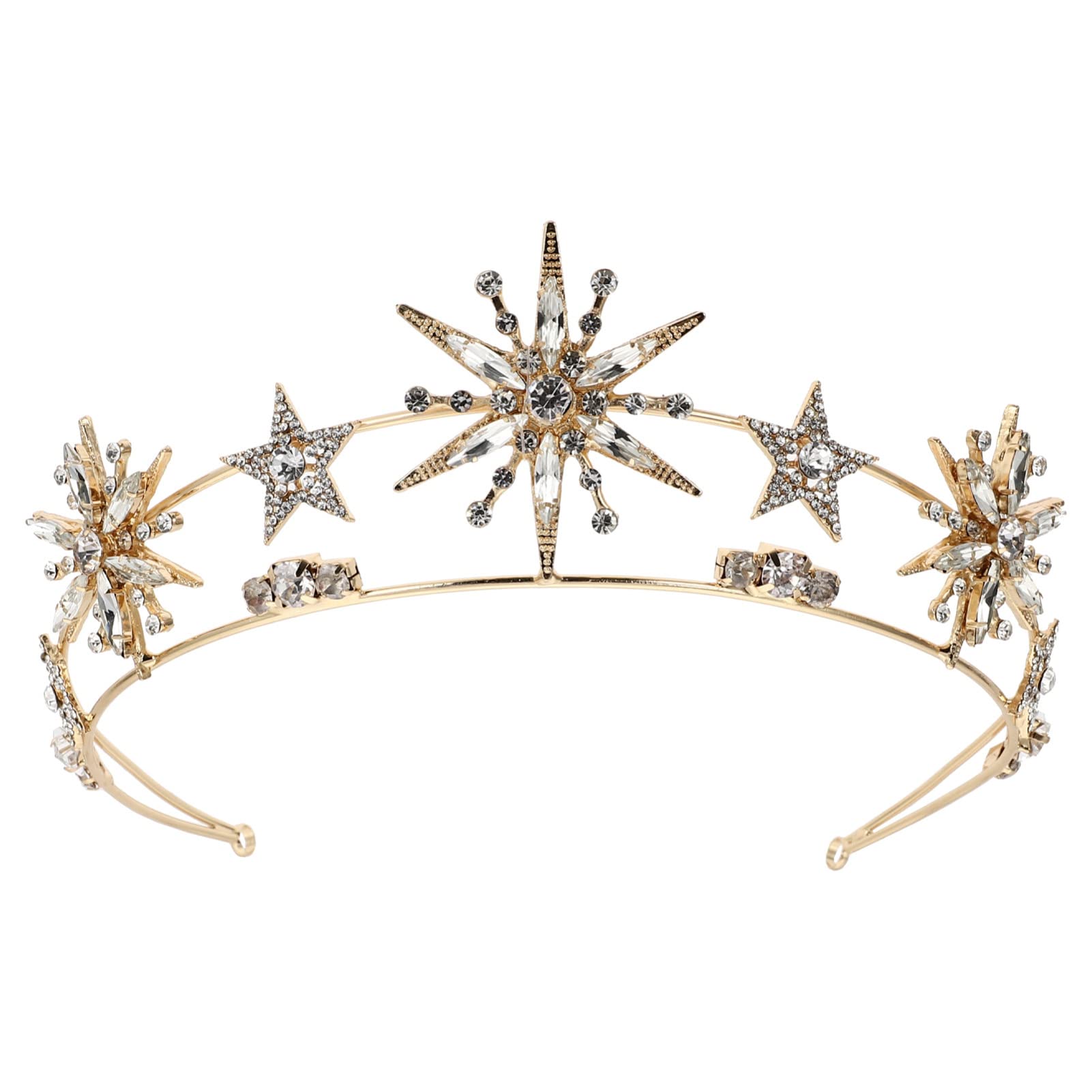 OSALADI Baroque Style Bridal Tiara - Vintage Star Crown Headdress for Weddings, Renaissance Princess Accessories, ACOTAR Merch, Delicate Alloy Hair Jewelry - Perfect for Bridal Shower, Cosplay & Special Occasions