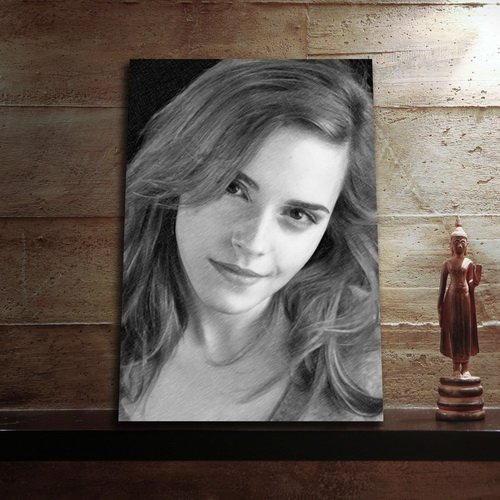 Emma Watson Original Signed Art Print - Large A3 Size Wall Decor, Celebrity Portrait, Unique Gift for Fans, Home & Office Decoration #JS001