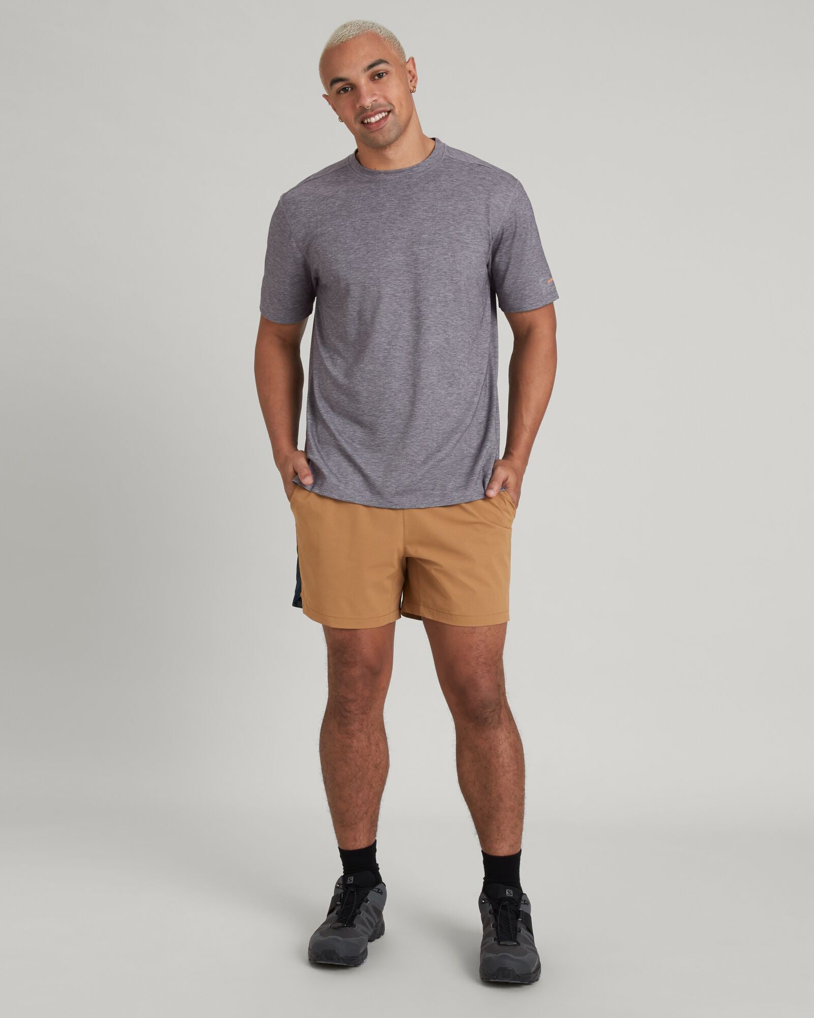 WELL.DER.NESS Men's Light Quartz Short Sleeve T-Shirt - Breathable Casual Tee for Summer, Gym, and Everyday Wear