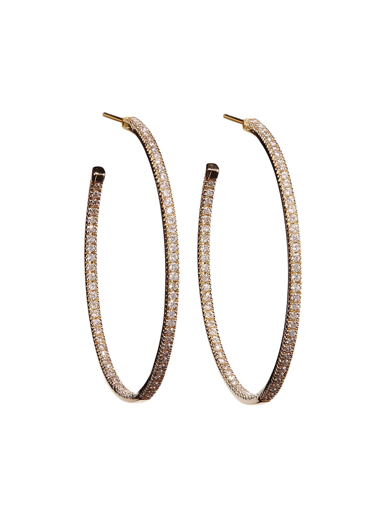 14K Gold Large Pavé Diamond Hoop Earrings for Women - Sparkling Cubic Zirconia Huggie Hoops - Perfect for Parties, Weddings & Everyday Elegance