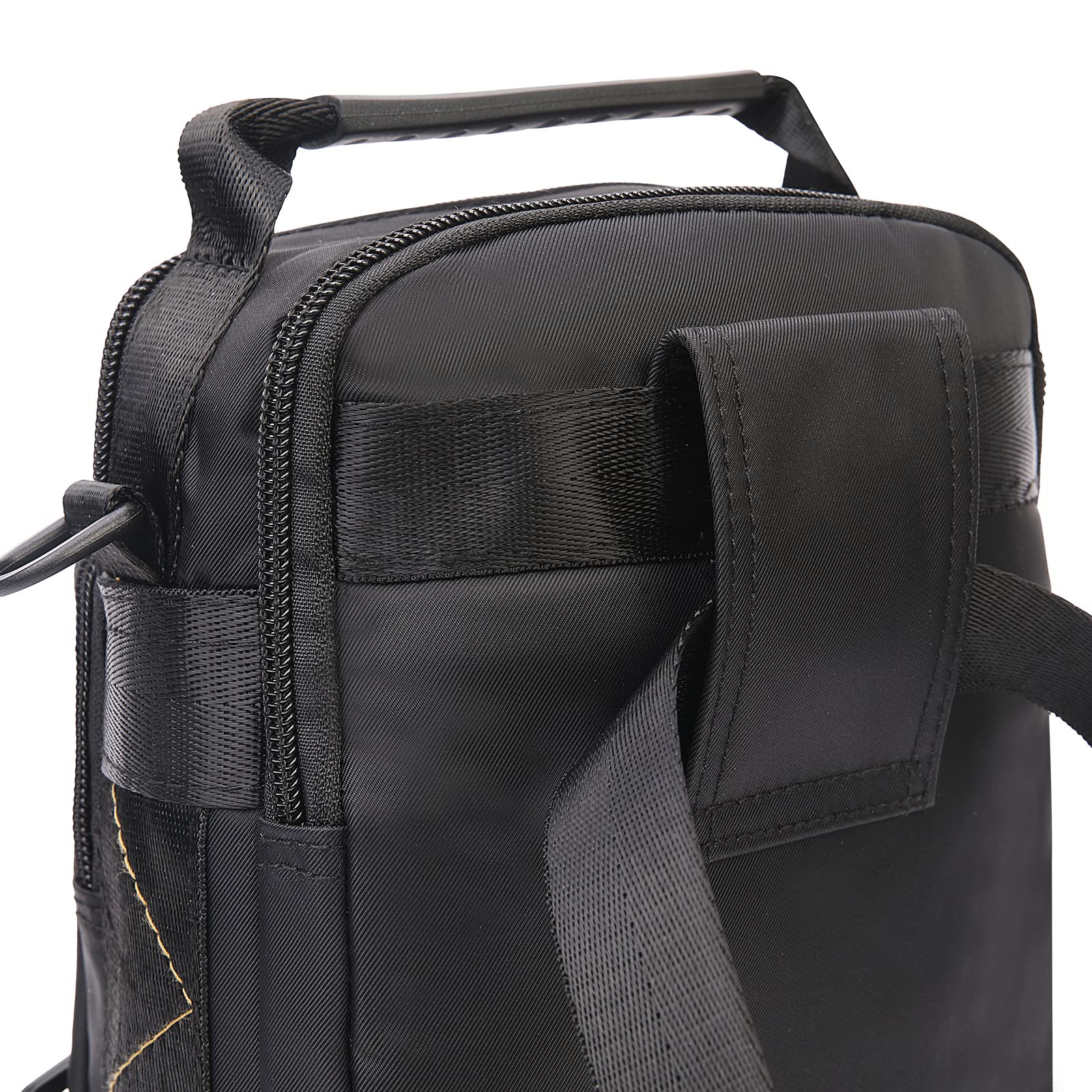 OVAKIA Men's Crossbody Shoulder Bag - Lightweight Nylon Messenger Bag with Multiple Zipper Pockets for Outdoor, Travel, Work & Daily Use - Black (Perfect for Hiking, Commuting & Business Trips)