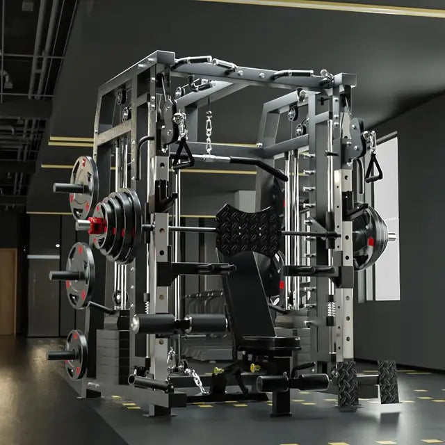 Commercial Multi-Function Smith Machine - 3D Power Rack Gym Equipment for Strength Training | Perfect for Home & Commercial Gyms, Weightlifting, CrossFit Workouts