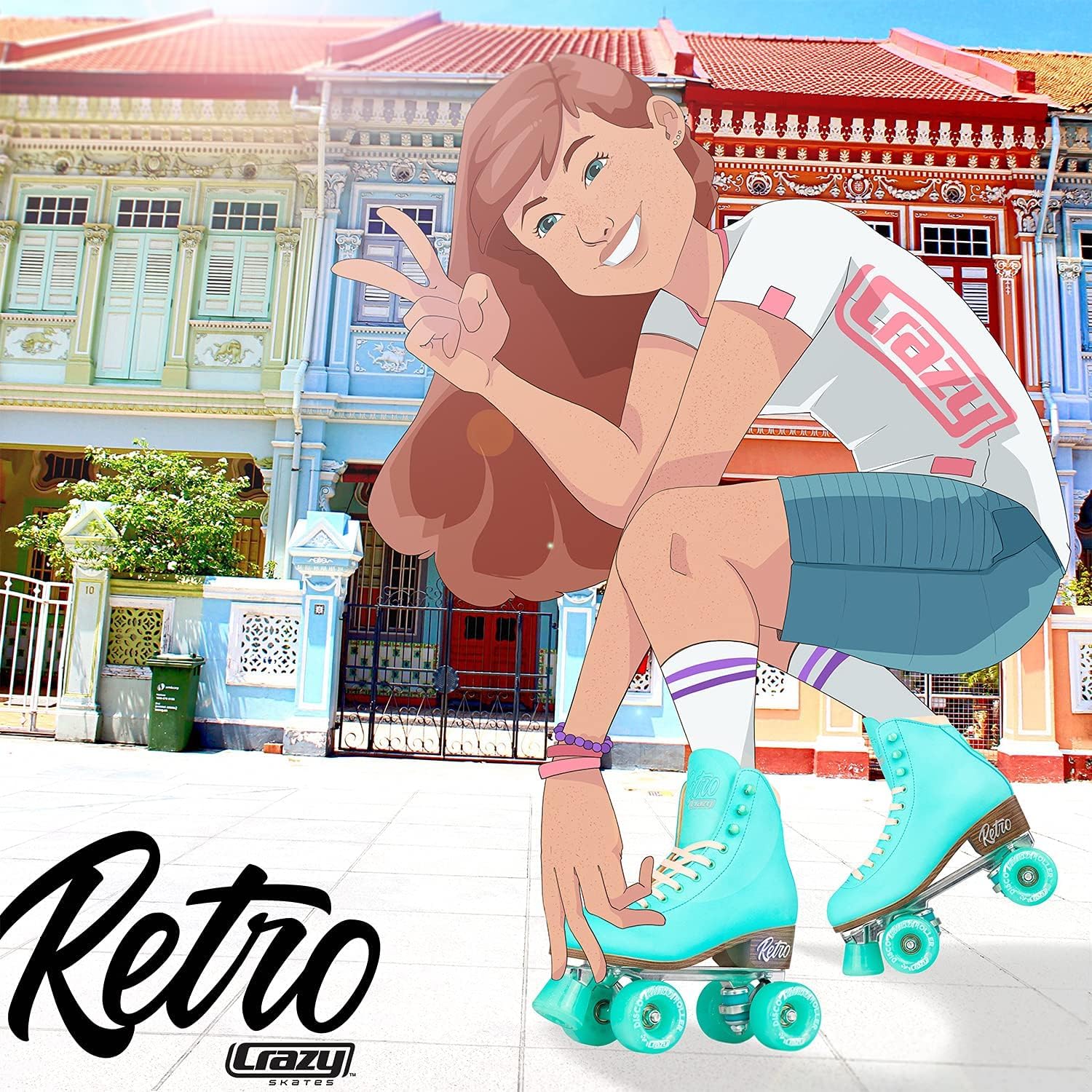 Crazy Skates Retro Roller Skates - Adjustable & Fixed Size Classic Quad Skates for Men, Women & Kids | Perfect for Rink Skating, Outdoor Roller Disco & 80s Themed Parties