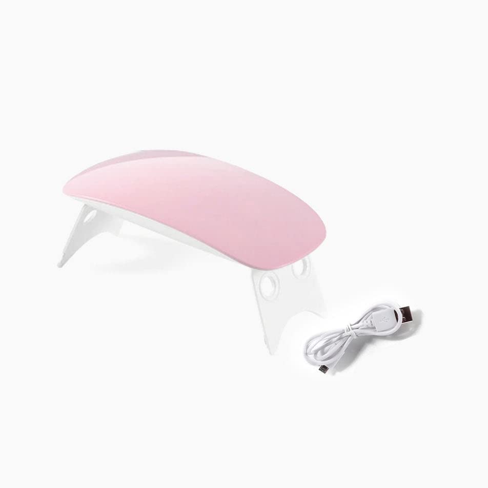 DRS Mini LED Nail Polish Dryer - Foldable UV Nail Lamp for Gel Polish, Quick Drying 30s, Portable Nail Art Tool for Home & Salon Use (Pink) | Perfect for Manicures, Pedicures & Nail Art Designs