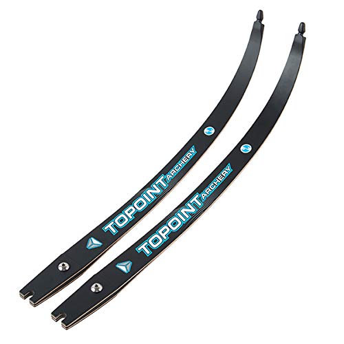TOPOINT ARCHERY Endeavor Recurve Bow Limbs - ILF Compatible, 16-44LBS in 2# Increments, Compressed Fiber Glass & Hard Maple (66