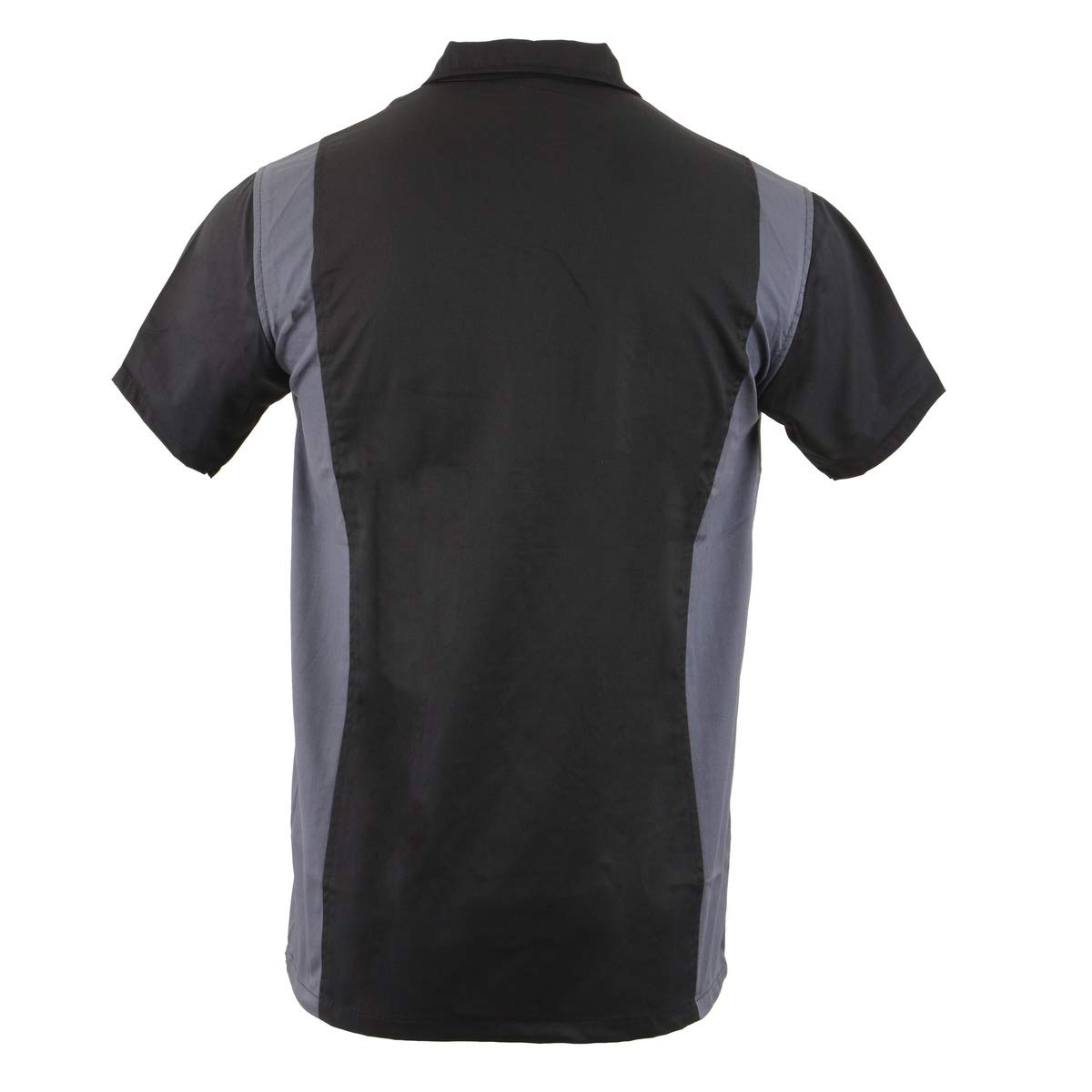 Biker Clothing Co. Men's Two-Tone Black & Grey Short Sleeve Motorcycle Mechanic Shirt - MDM11674.01 - Comfortable Riding & Repair Work Shirt for Bikers & Mechanics