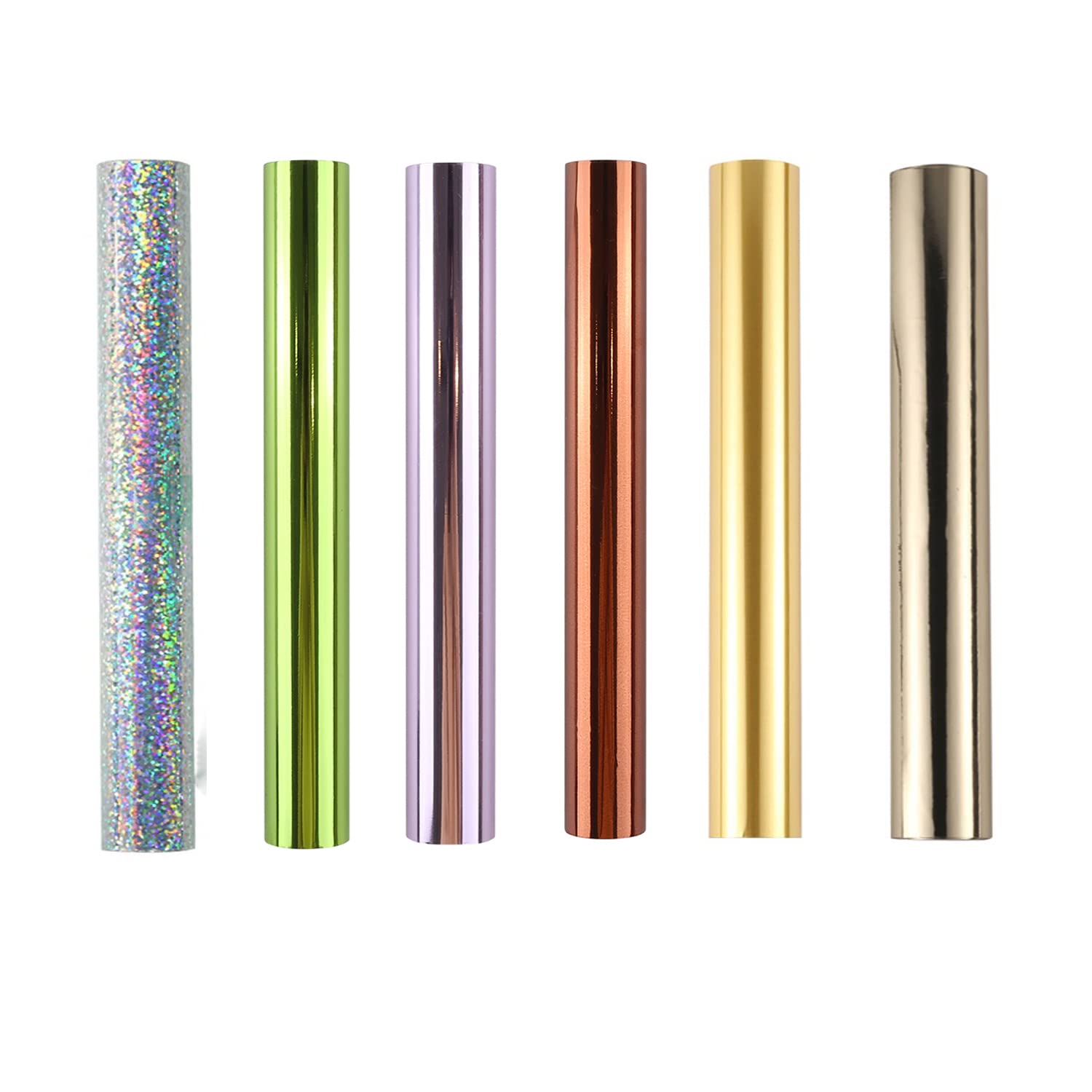 6PCS Glimmer Hot Foil Roll - Metallic Variety Pack with Diamond Colors (7.6x197 Inch) for Laser Printers & Laminators - Perfect for Scrapbooking, Card Making, DIY Paper Crafts and Gift Wrapping