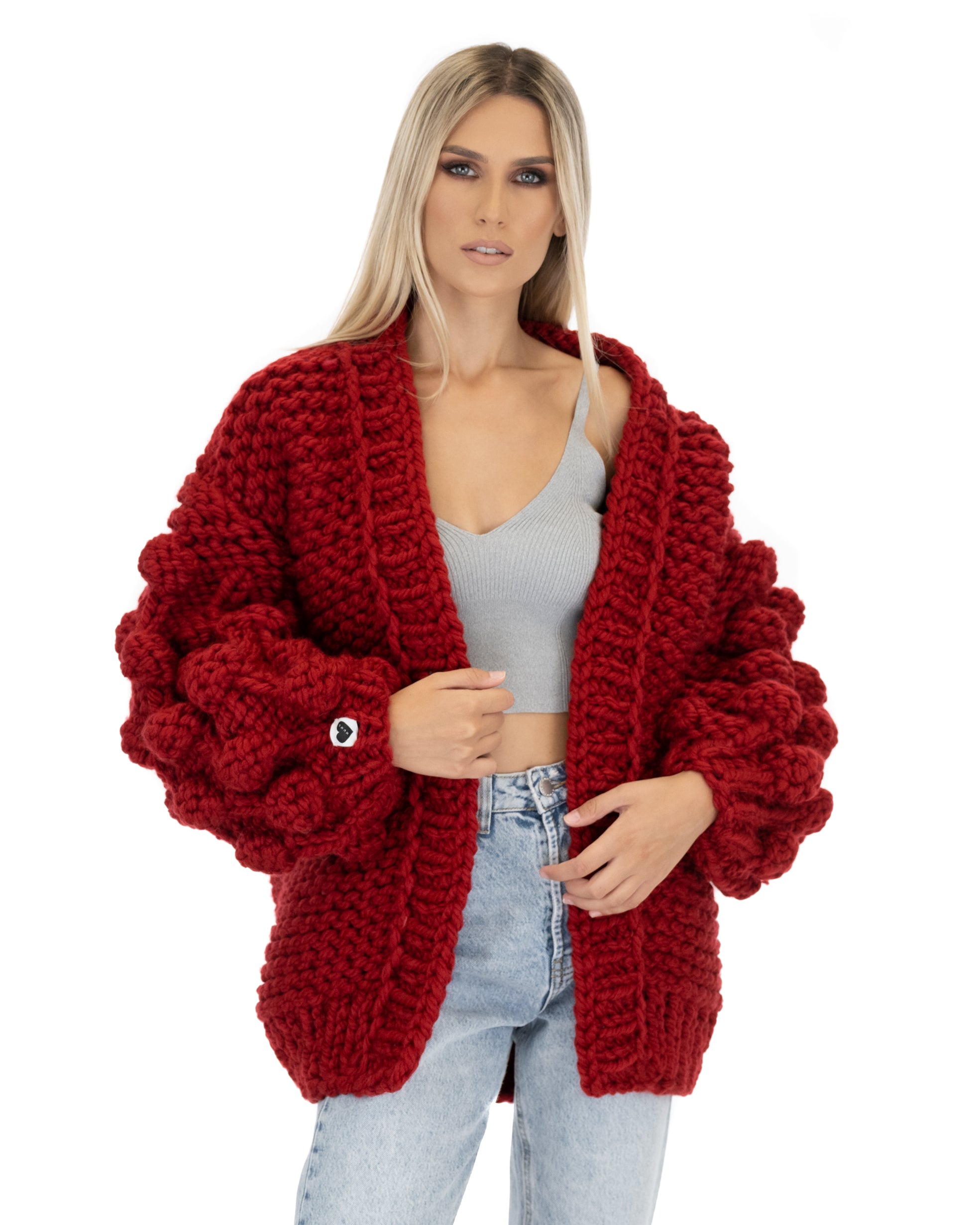 Stylish Bubble Sleeve Cardigan for Women - Soft Knit Open Front Sweater | Perfect for Office, Date Night & Casual Outfits