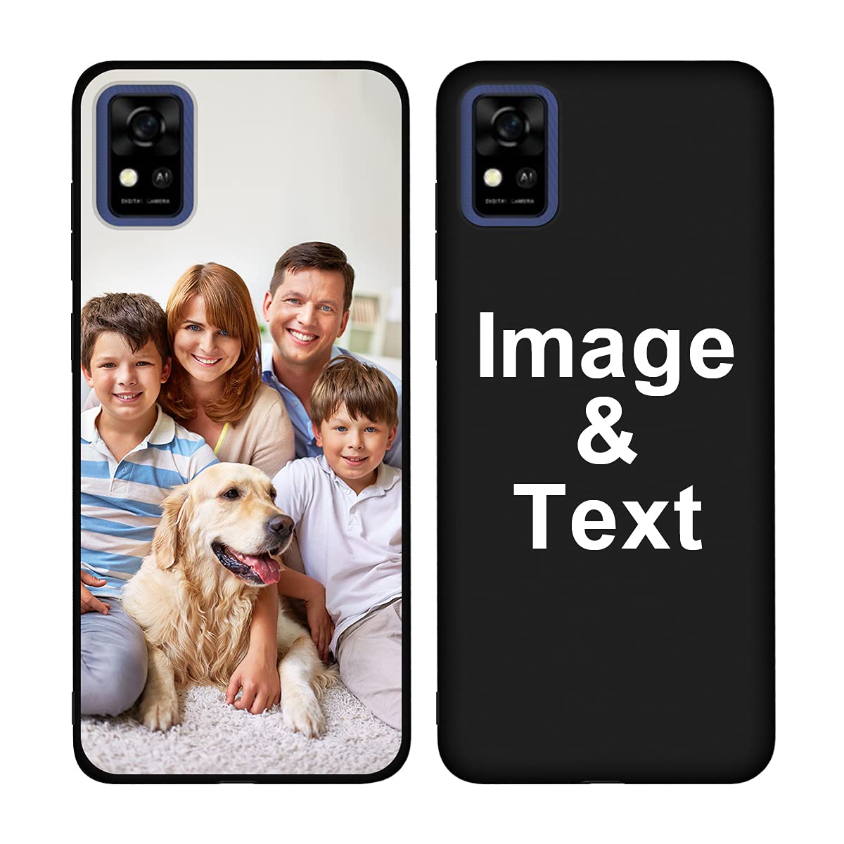 Customized Photo Case for ZTE Blade A31 - Personalized Picture Phone Cover, Shockproof Silicone Case with Soft Candy Design, Perfect Christmas Birthday Thanksgiving Gift (Black) - Ideal for Daily Protection & Special Occasions