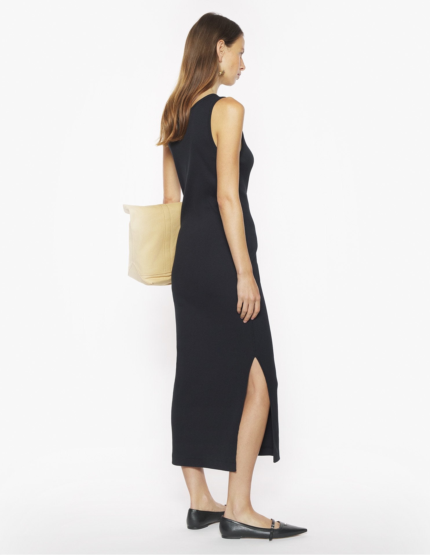 MAISON KITSUNE Women's Baby Fox Ribbed Tank Dress - Black | Casual Summer Outfit, Beach Cover Up & Streetwear Fashion