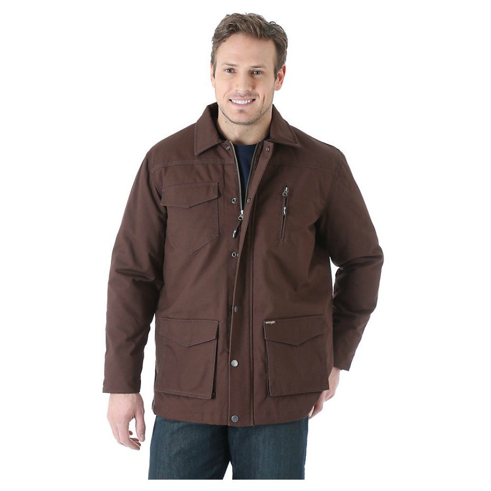 Wrangler Men's Barn Coat - Durable Work Jacket for Farming, Ranching & Outdoor Activities | Heavy Duty Cotton Twill with Warm Flannel Lining | Perfect for Cold Weather Work & Casual Wear