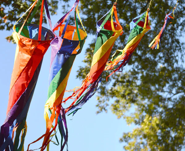 12 Inch Rainbow Spinsock - Colorful Spinning Streamer for Outdoor Play, Dance, and Festivals | Perfect for Kids, Performers, and Events