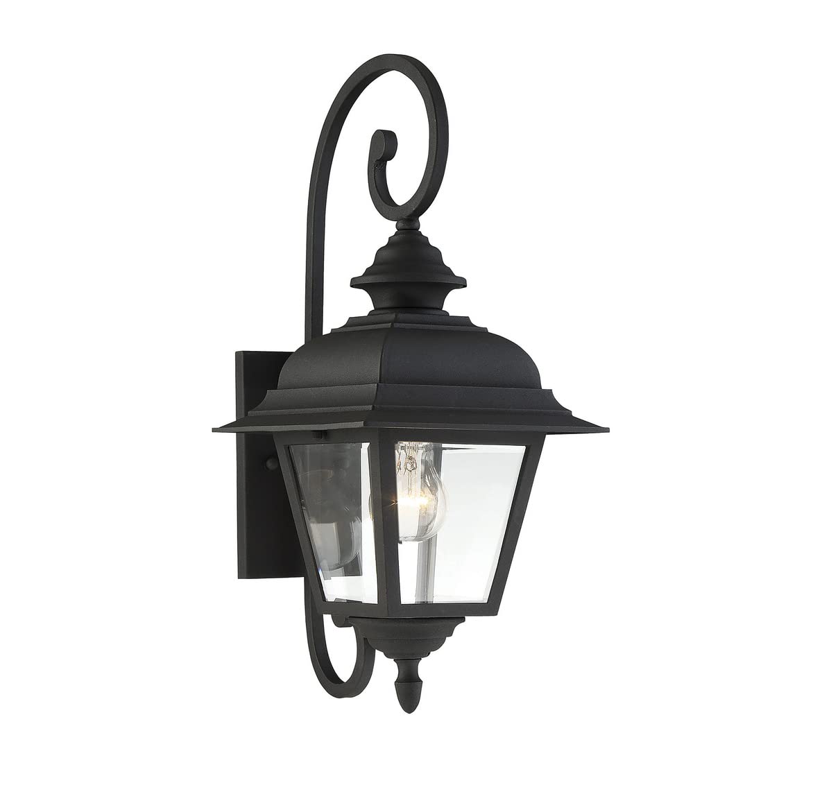 Francis Millar FR50064BK Traditional Scroll 1-Light Outdoor Wall Lantern - Textured Black (8.88
