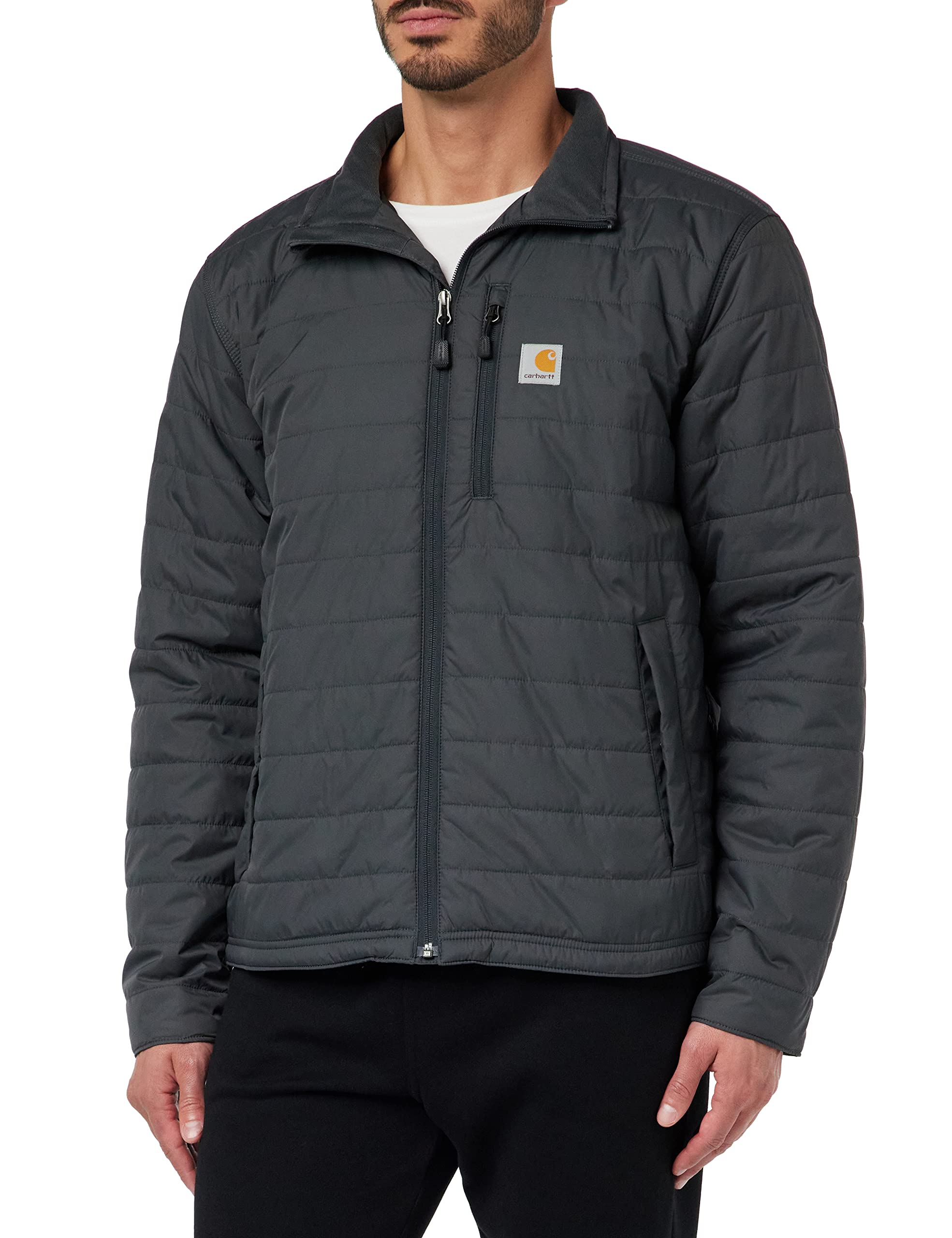 Carhartt Men's Rain Defender Relaxed Fit Lightweight Insulated Jacket - Waterproof Windbreaker for Outdoor Work, Hiking & Winter Activities