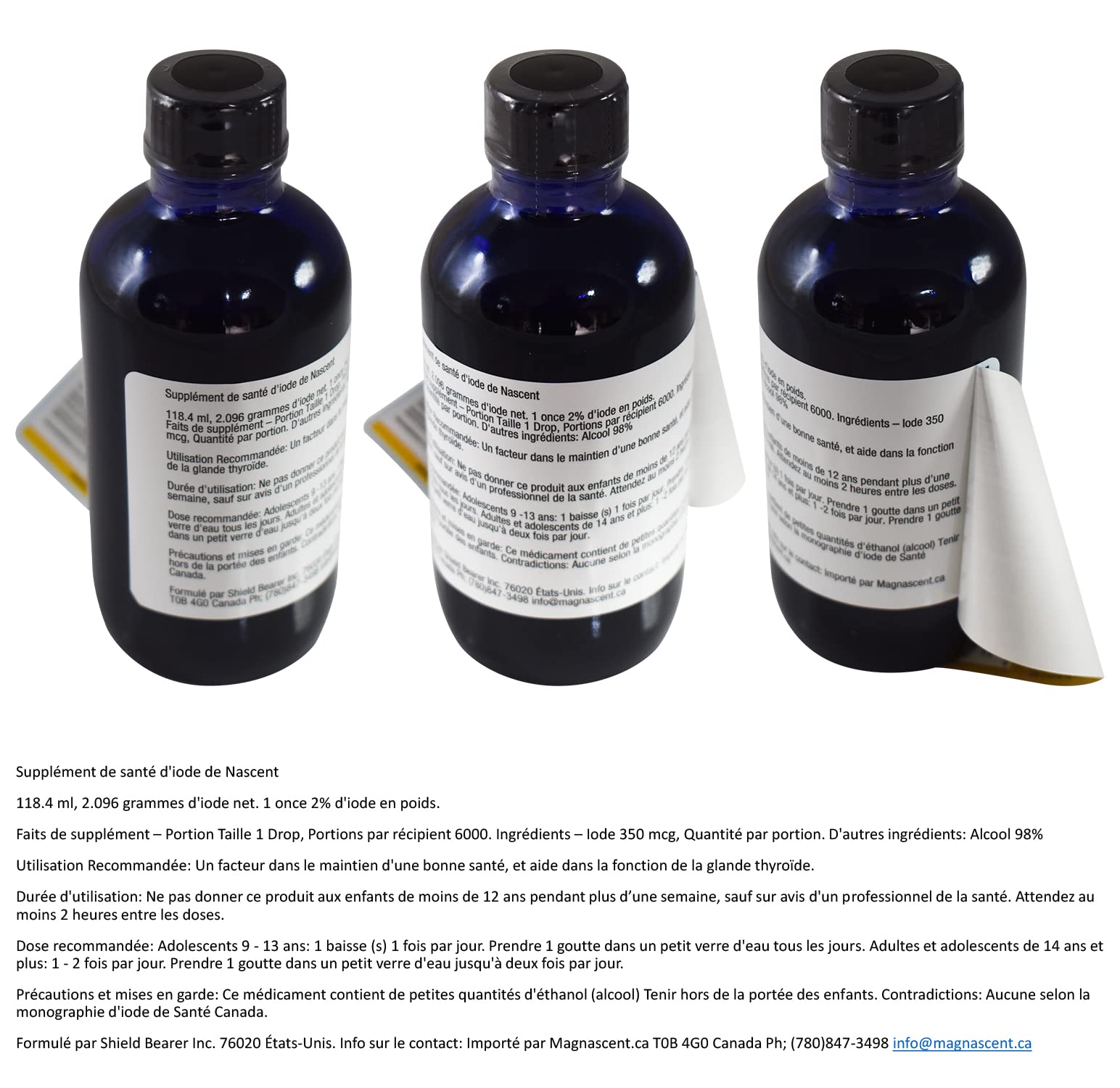 Organic Nascent Iodine Drops 2% High Potency - 4oz/118.4ml Liquid Supplement for Thyroid Support, Energy Boost & Metabolism - Vegan, Non-GMO Daily Health Supplement - Perfect for Keto, Paleo & Low-Iodine Diets