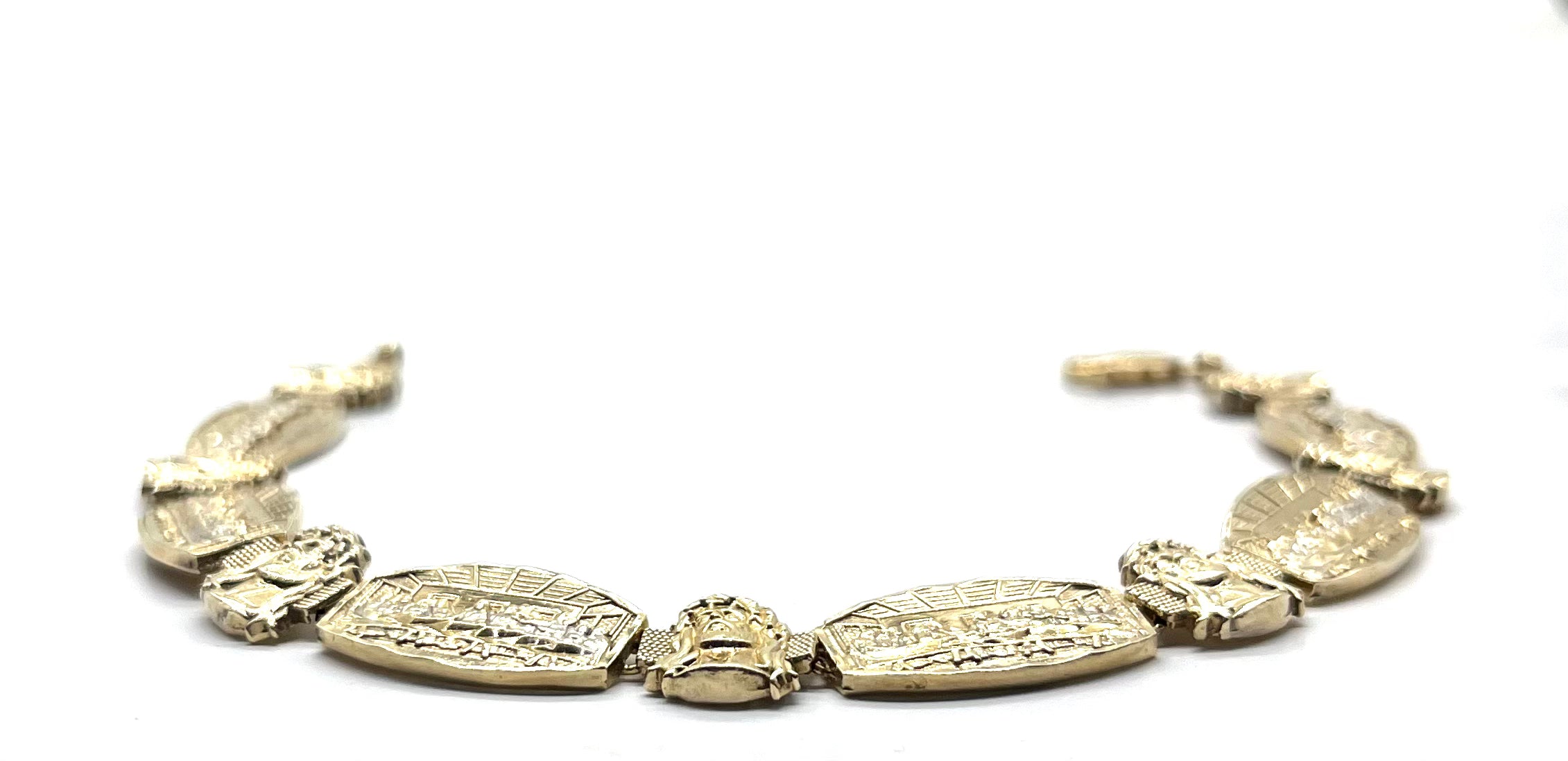 10K Gold Last Supper Charm Bracelet - Religious Jewelry for Men & Women - Perfect Gift for Baptism, Confirmation & Christian Holidays