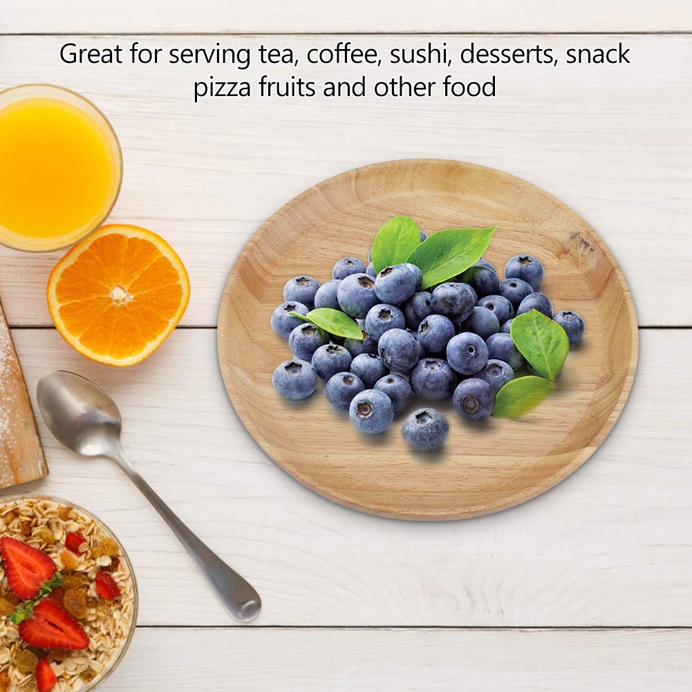 Round Wooden Serving Tray - Handcrafted Charcuterie Board for Fruits, Bread, Salad & Appetizers | Kitchen Countertop & Dining Table Organizer | Perfect for Entertaining, Brunch & Party Platters
