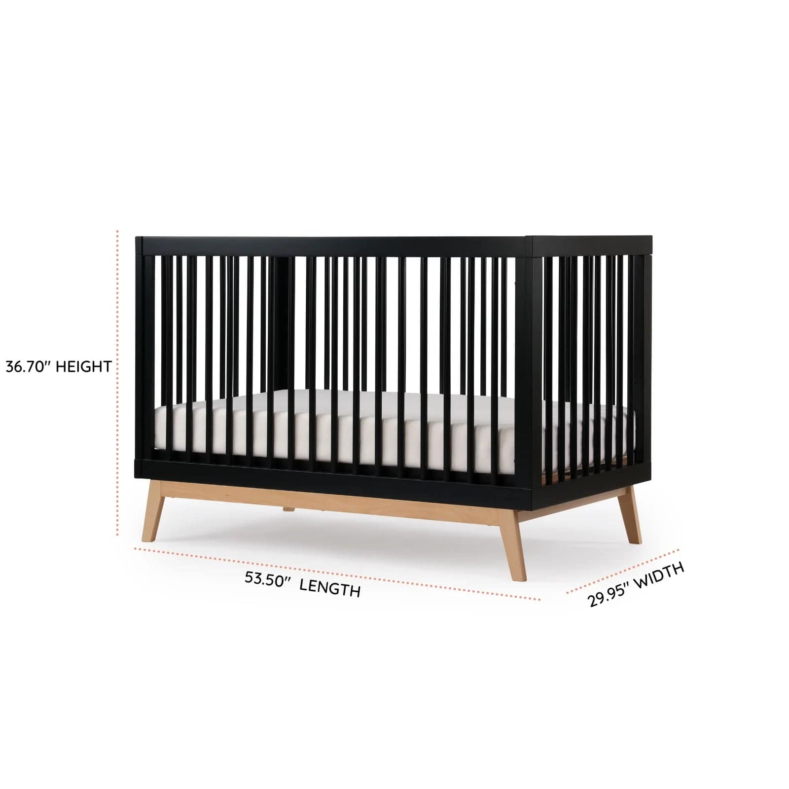 Soho 3-in-1 Convertible Baby Crib - Toddler Bed & Daybed - Nursery Furniture for Boys & Girls - Perfect for Small Spaces & Modern Nurseries