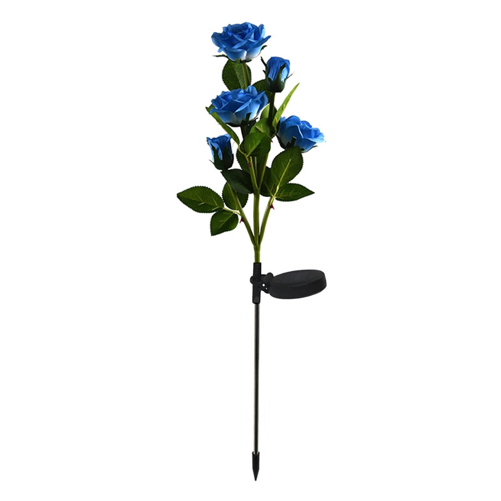 PERZOE Solar Garden Stake Lights - 6 Pack Solar Powered Rose Flower LED Outdoor Lights for Garden, Yard, Pathway Decor (Blue) | Waterproof & Weatherproof for Patio, Lawn, Landscape Lighting