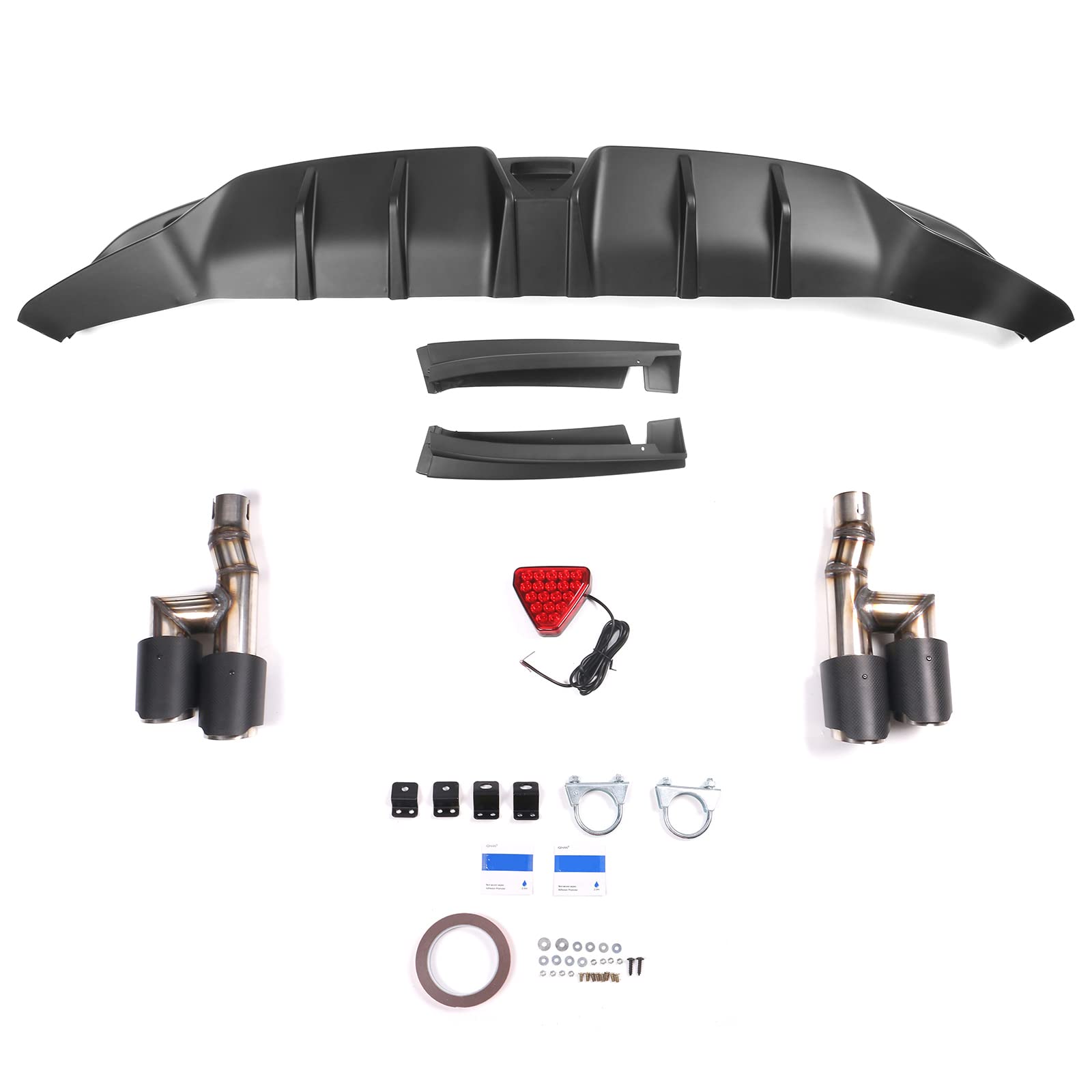 FREEMOTOR802 Rear Diffuser for 2022-2024 Honda Civic 11th Gen EX/Touring/Si Sedan - IKON Style Matte Black Rear Bumper Lip Body Kit Replacement | Perfect for Car Enthusiasts & Street Racing Upgrades