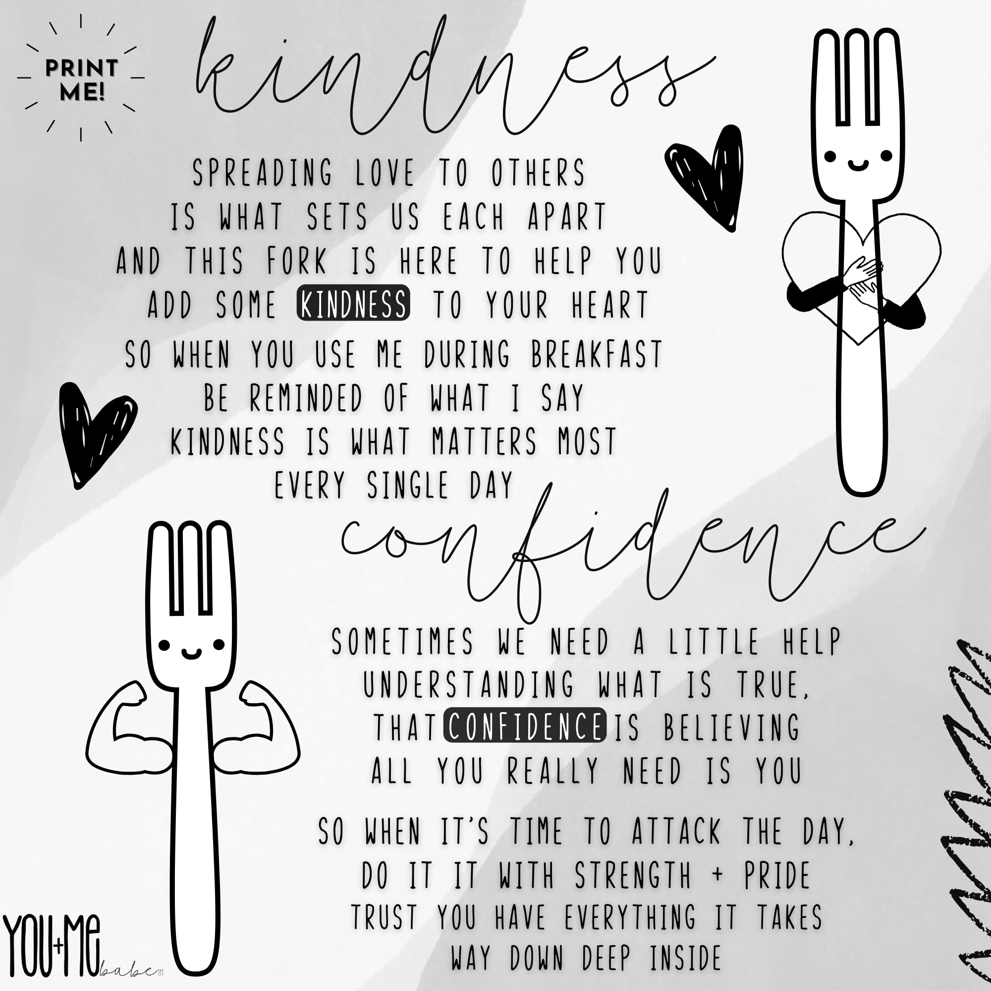 **Stainless Steel Toddler Spoons & Forks Set - 4pc Self-Feeding Utensils for Kids Ages 2-6 | Engraved with Motivational Words to Encourage Healthy Eating | Perfect for Home, School & Travel**