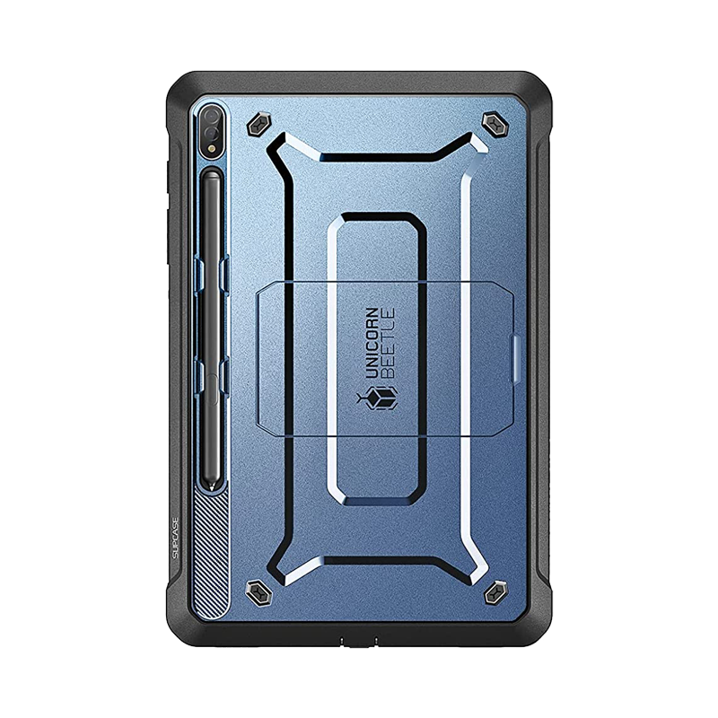 Samsung Galaxy Tab S7 FE 12.4 Inch (2021) Rugged Protective Case - Unicorn Beetle Pro Series, Shockproof & Drop Proof Cover with Built-in Screen Protector (Metallic Blue) - Perfect for Construction, Outdoor Adventures & Heavy-Duty Use