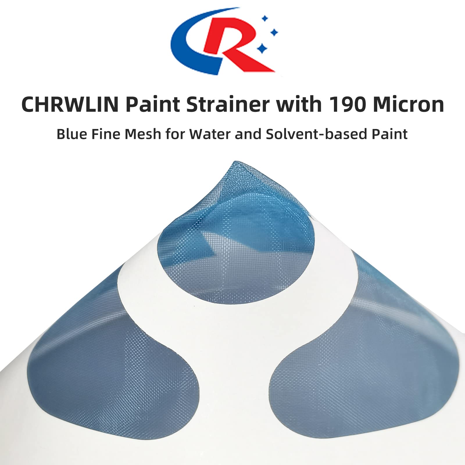 50 Pack 190 Micron Paint Strainers for Spray Guns - Automotive & Resin Filtering