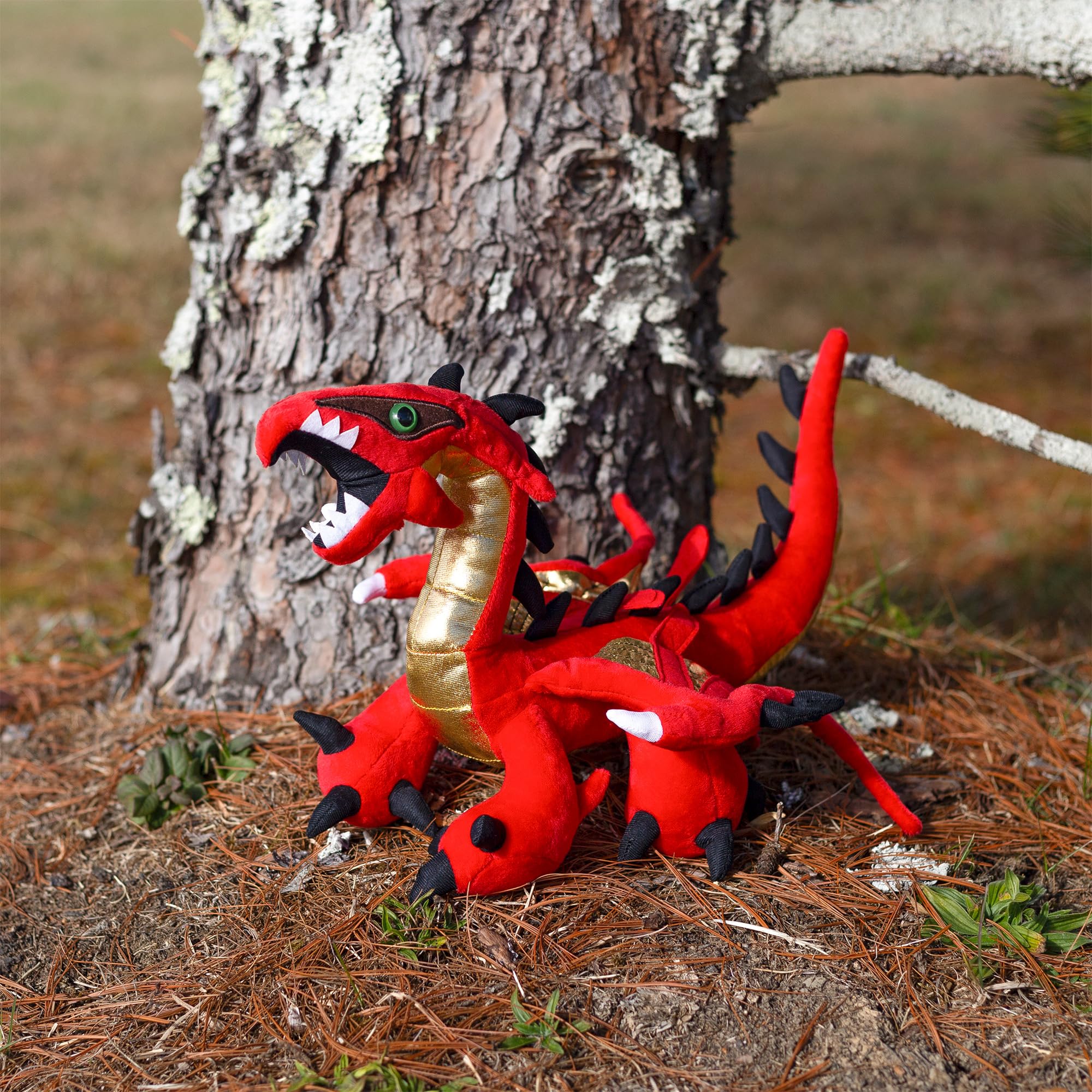 Red Dragon Plush Stuffed Animal Toy - Large Size, Soft & Cuddly from Here Be Monsters Collection - Perfect for Kids' Room Decor, Fantasy Gifts & Collectors