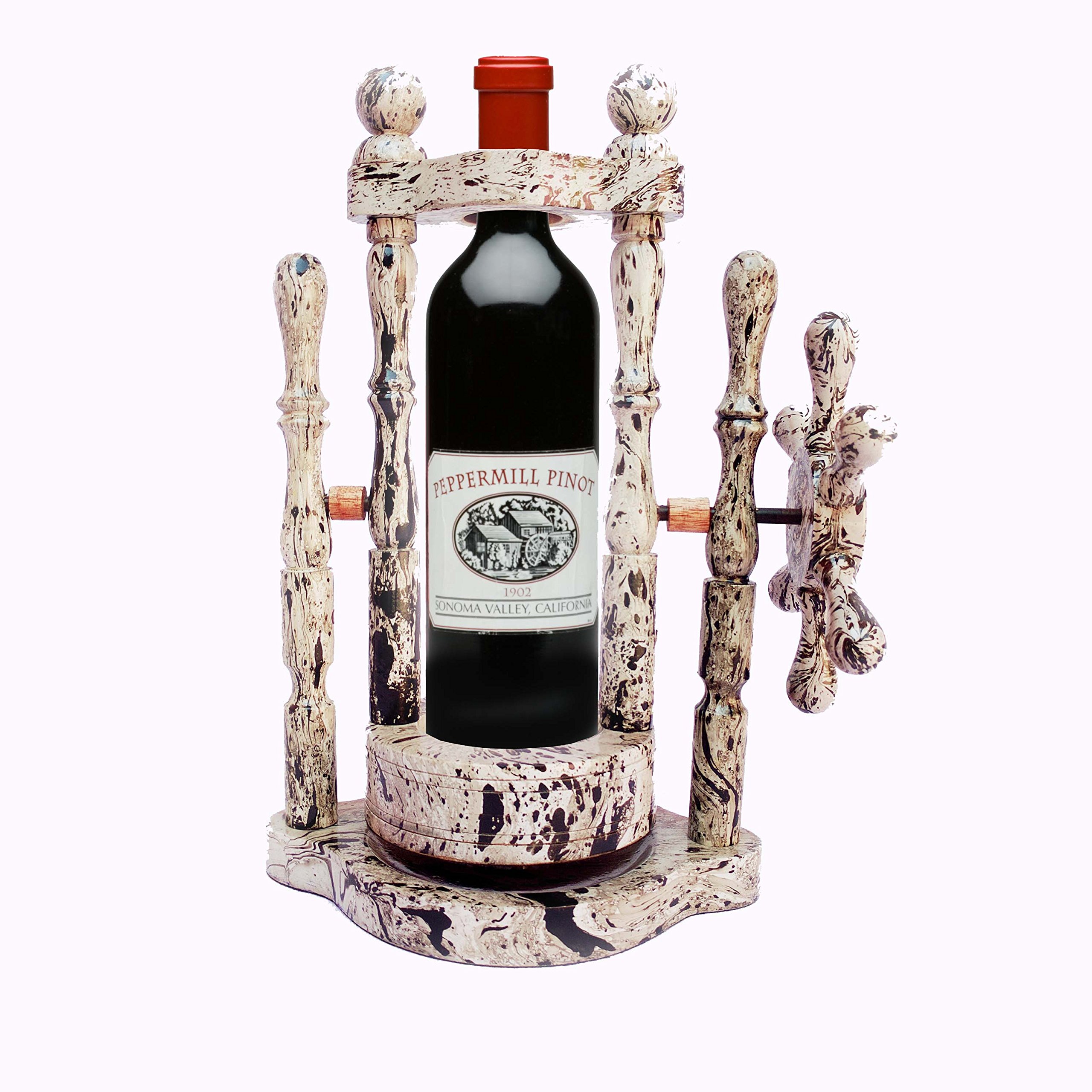 Nagina International Premium Wine Pourer & Serving Cart Tray - Elegant Kitchen & Home Bar Decor for Wine Tasting Parties & Entertaining Guests