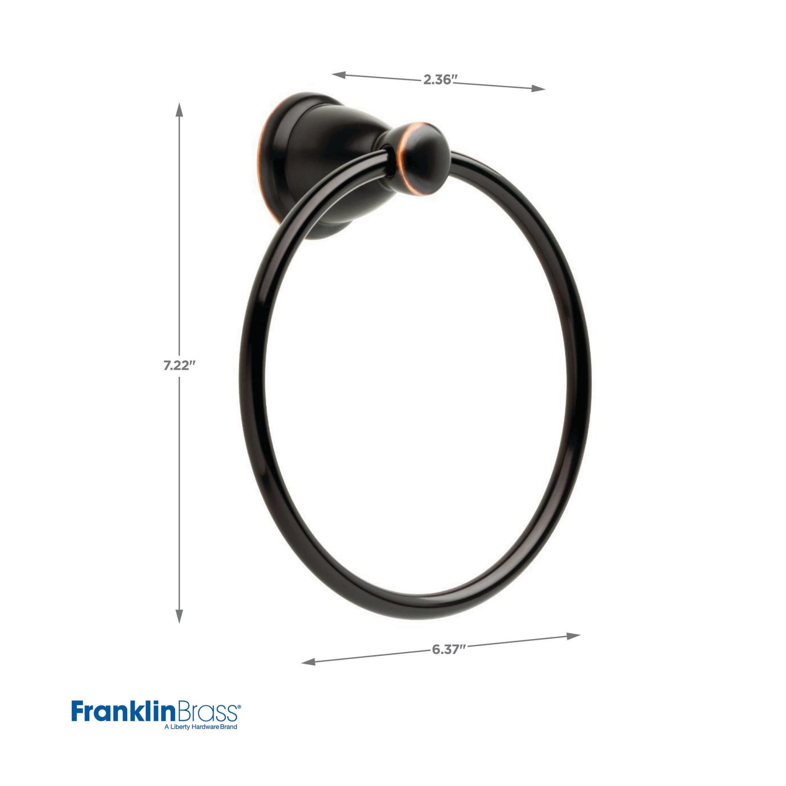 Franklin Brass Kinla Oil Rubbed Bronze Round Wall Mounted Towel Ring Holder (1-Pack) - Bathroom & Kitchen Towel Hanger for Hand & Bath Towels - Perfect for Modern Bathroom Accessories & Spa Decor