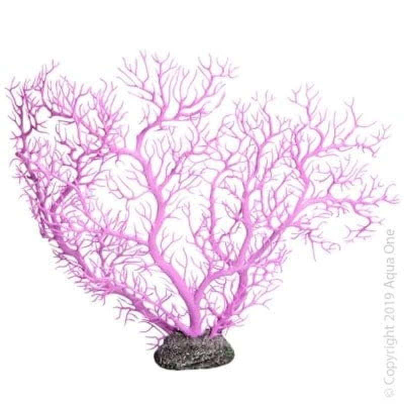 Aqua One Copi Coral Fan Coral - 16.7 x 3.7 x 13.6 Inch Artificial Coral Reef Decor for Saltwater Aquariums | Perfect for Marine Tank, Fish Tank, and Ocean-Themed Home Decor