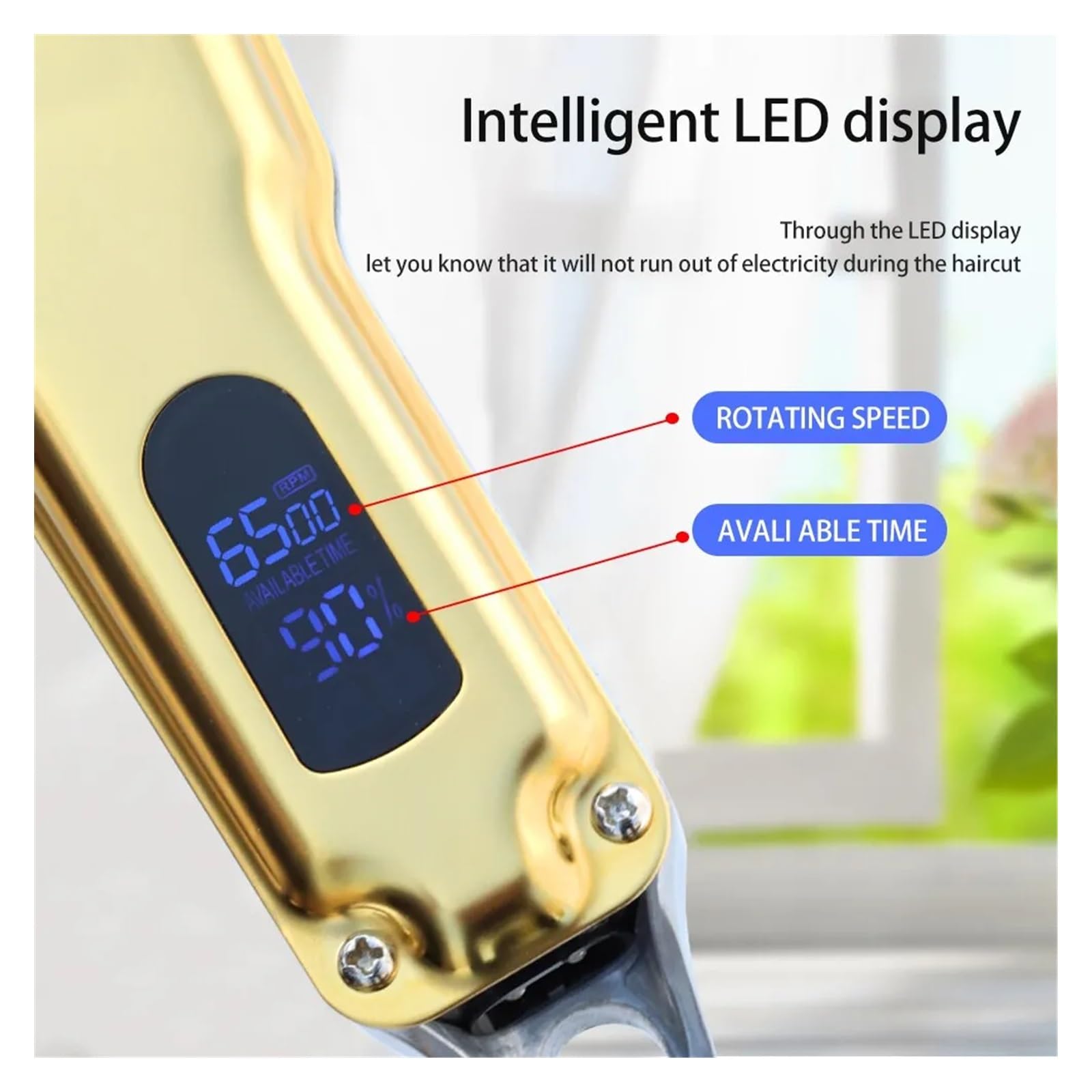 Professional Electric Hair Clipper for Men - Rechargeable USB Metal Hair Trimmer & Shaver with Gold Finish | Barber-Grade Cutting Machine for Home & Salon Use