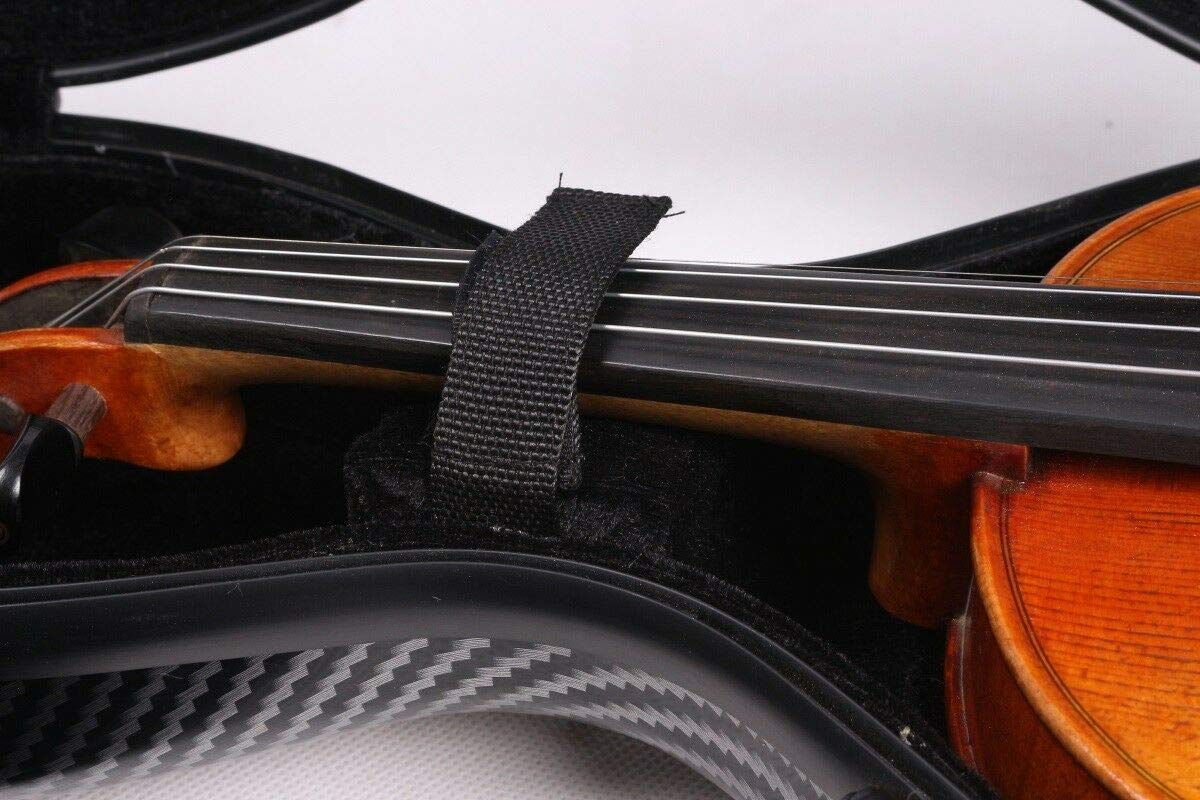 Premium Full Size Violin Case - Gourd Shaped Carbon Fiber Hard Case with Black Finish | Perfect for Professional Musicians, Travel & Storage Protection
