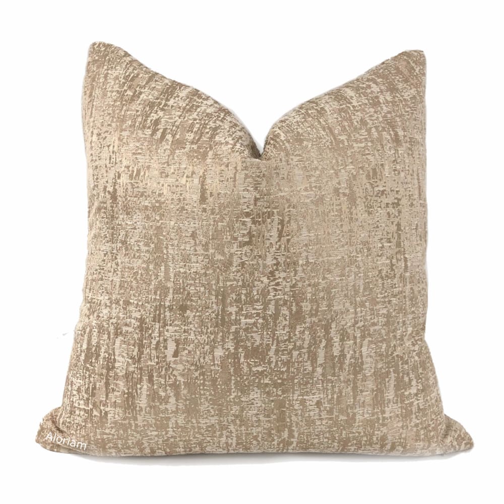 Emmanuel Cafe Ecru Modern Textured Pillow Cover - Soft Decorative Throw Pillow Case for Living Room, Bedroom & Sofa - 18x18 Inches Home Decor Accent