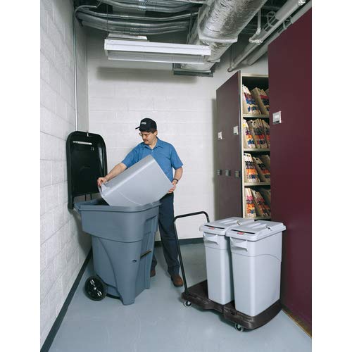 Rubbermaid Commercial BRUTE 65-Gallon Rolling Trash Can with Wheels - Heavy-Duty Plastic Garbage Bin for Restaurants, Hospitals, Offices, Warehouses & Home Use - Ideal for Kitchen Waste, Back-of-House Cleaning & Commercial Disposal Needs