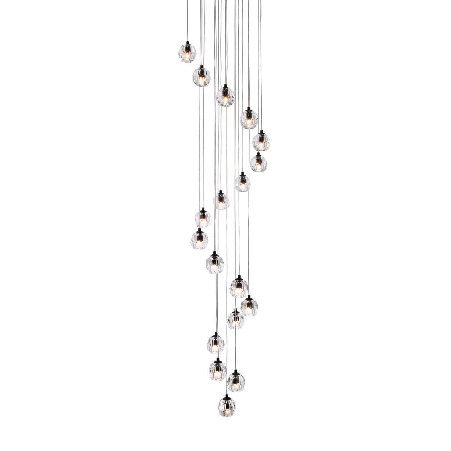 Eren 18-Light Black Chandelier Pendant Lighting Fixture for Dining Room, Kitchen Island & Bedroom Decor