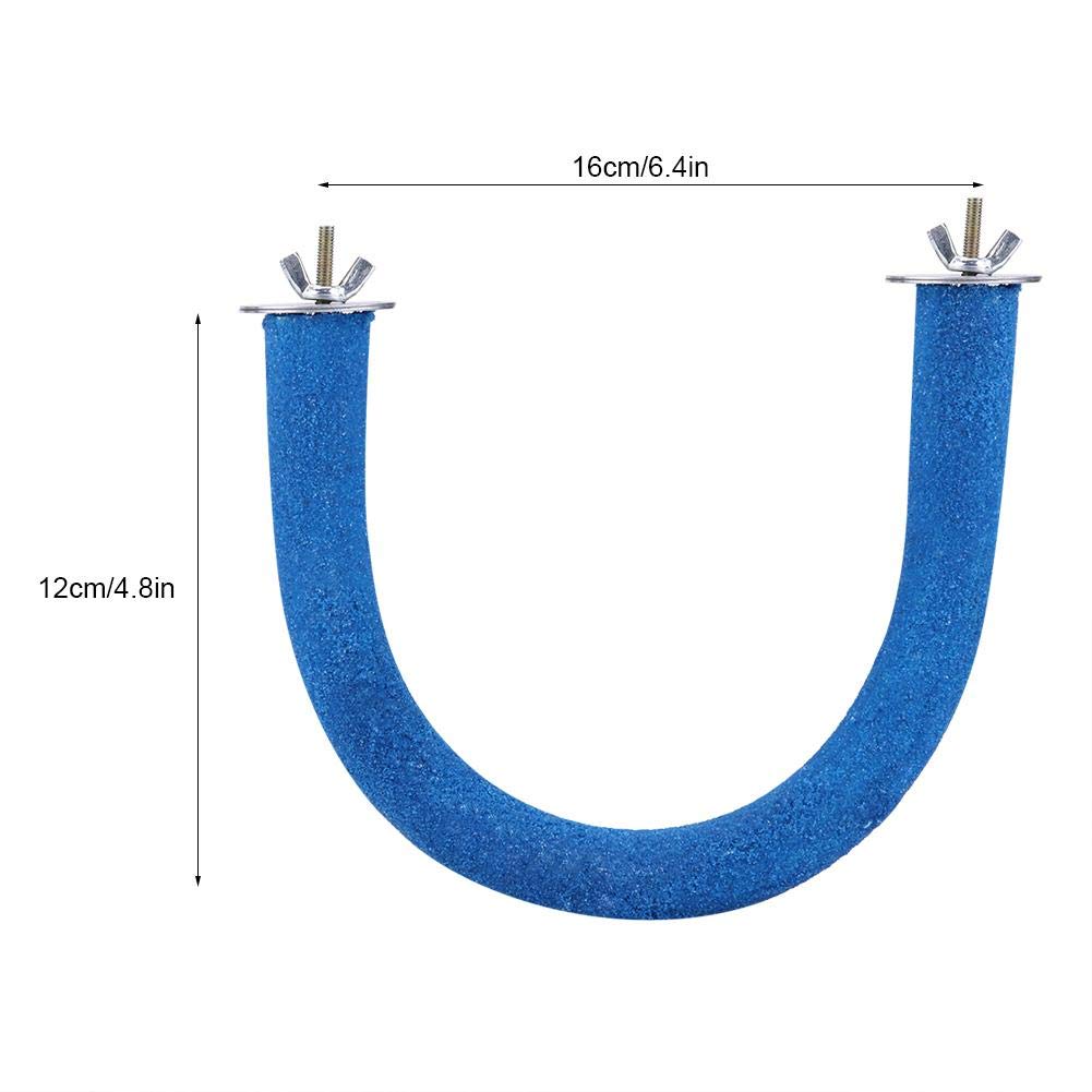 Blue Bird Perch U-Stand - Rough-Surfaced Parrot Perch Stand for Cage, Beak Grinding & Climbing - Durable Pet Bird Toy for Parakeets, Cockatiels & Conures - Perfect for Playtime & Natural Beak Care
