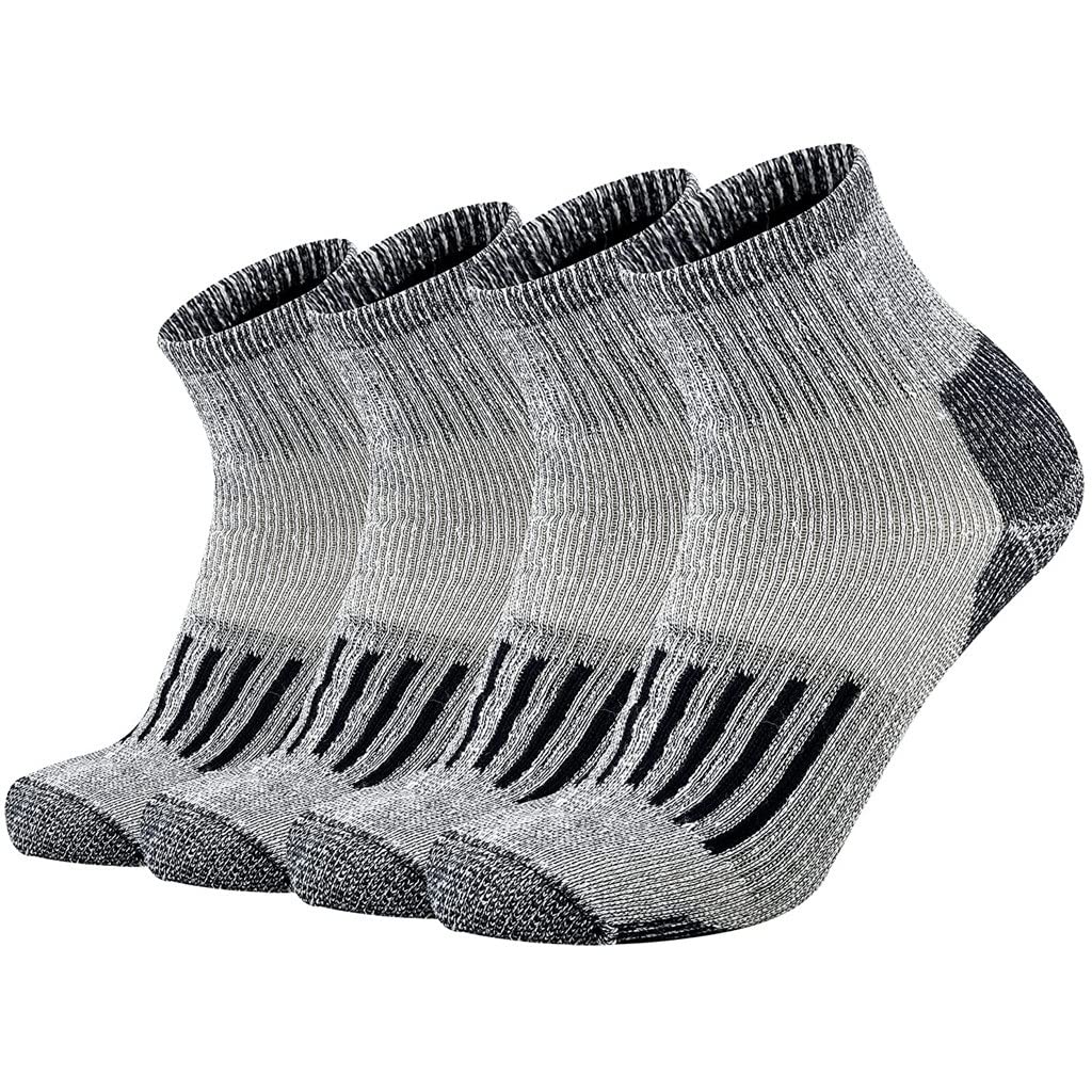 TJLSS 4 Pairs Men's Wool Winter Thermal Socks - Heavy Cushion Low Cut for Hiking, Skiing & Outdoor Activities (EU 43-46) - Warm & Comfortable Cold Weather Socks for Work, Travel & Daily Wear
